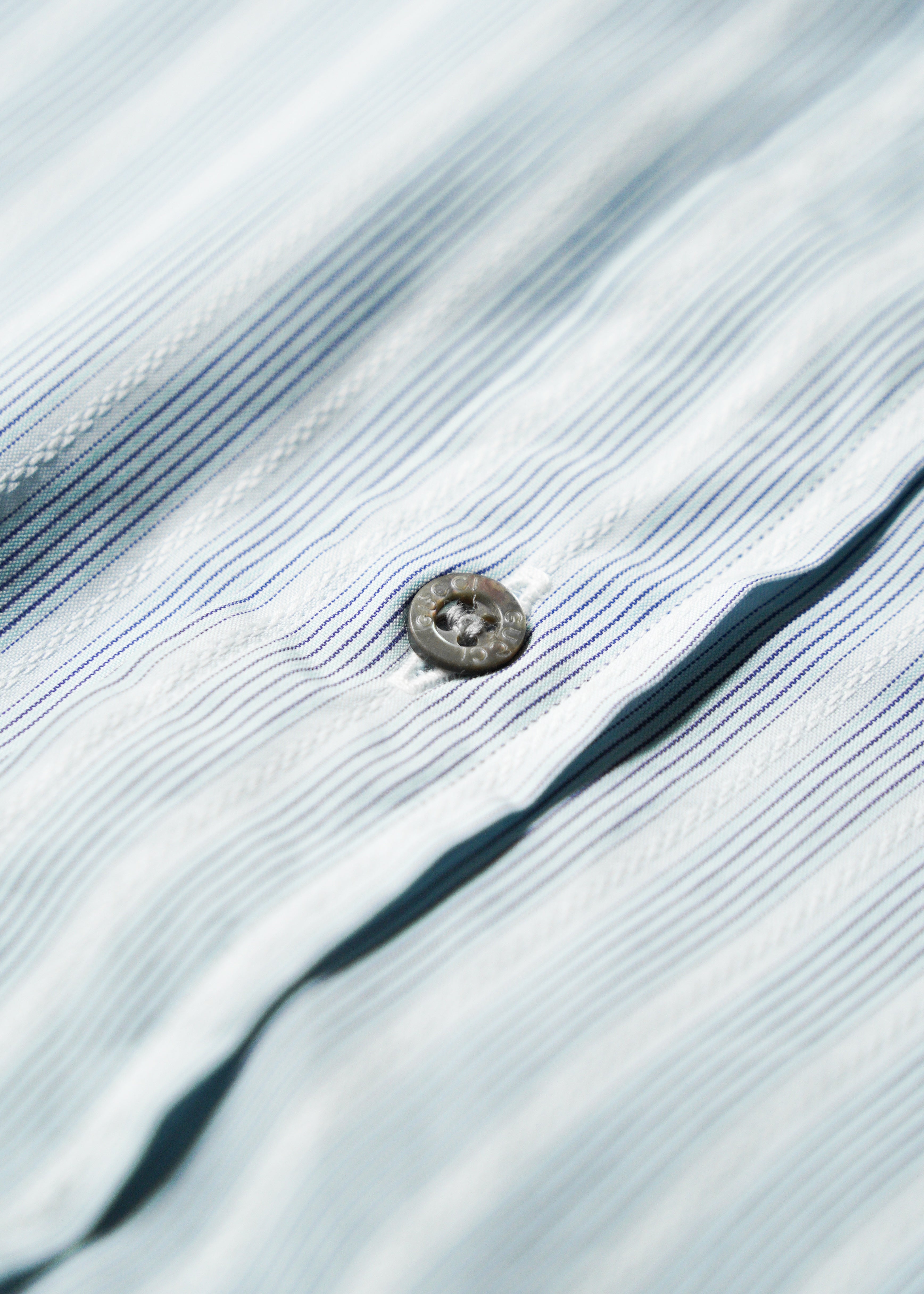 90-00’s GUCCI wide collar stripe cotton shirt