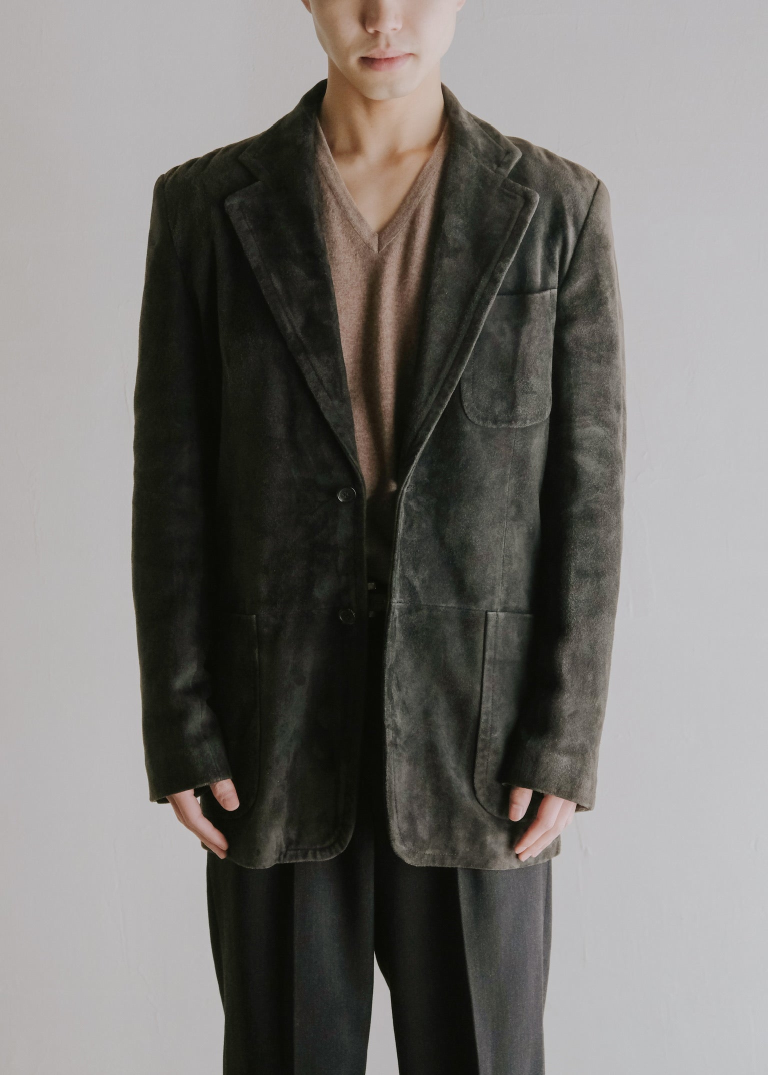 Gucci by Tom Ford 01AW 2b single suede leather tailored jacket