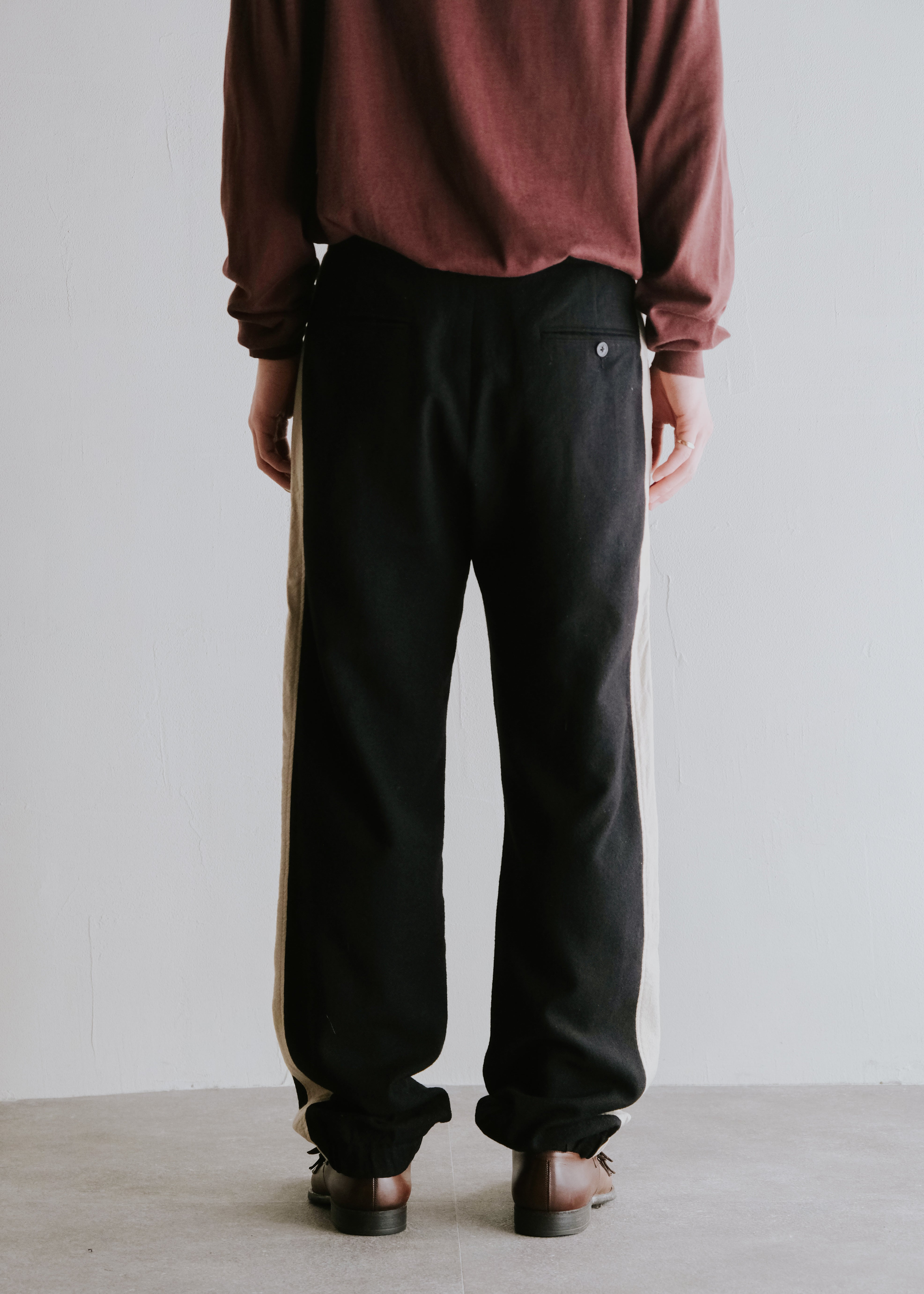 DRIES VAN NOTEN 03AW side line wool easy pants