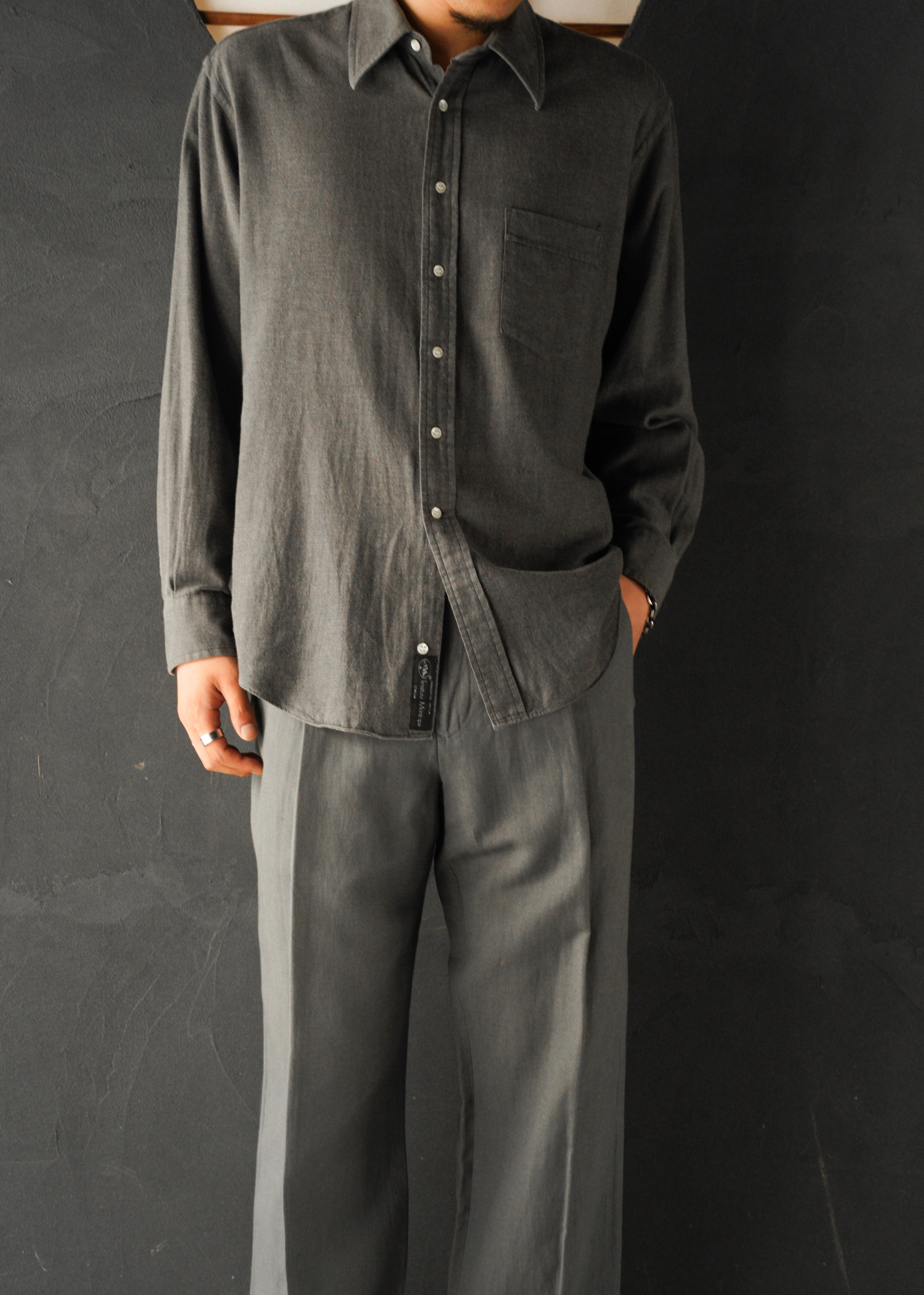 90’s BALENCIAGA regular collar long sleeve cotton shirt