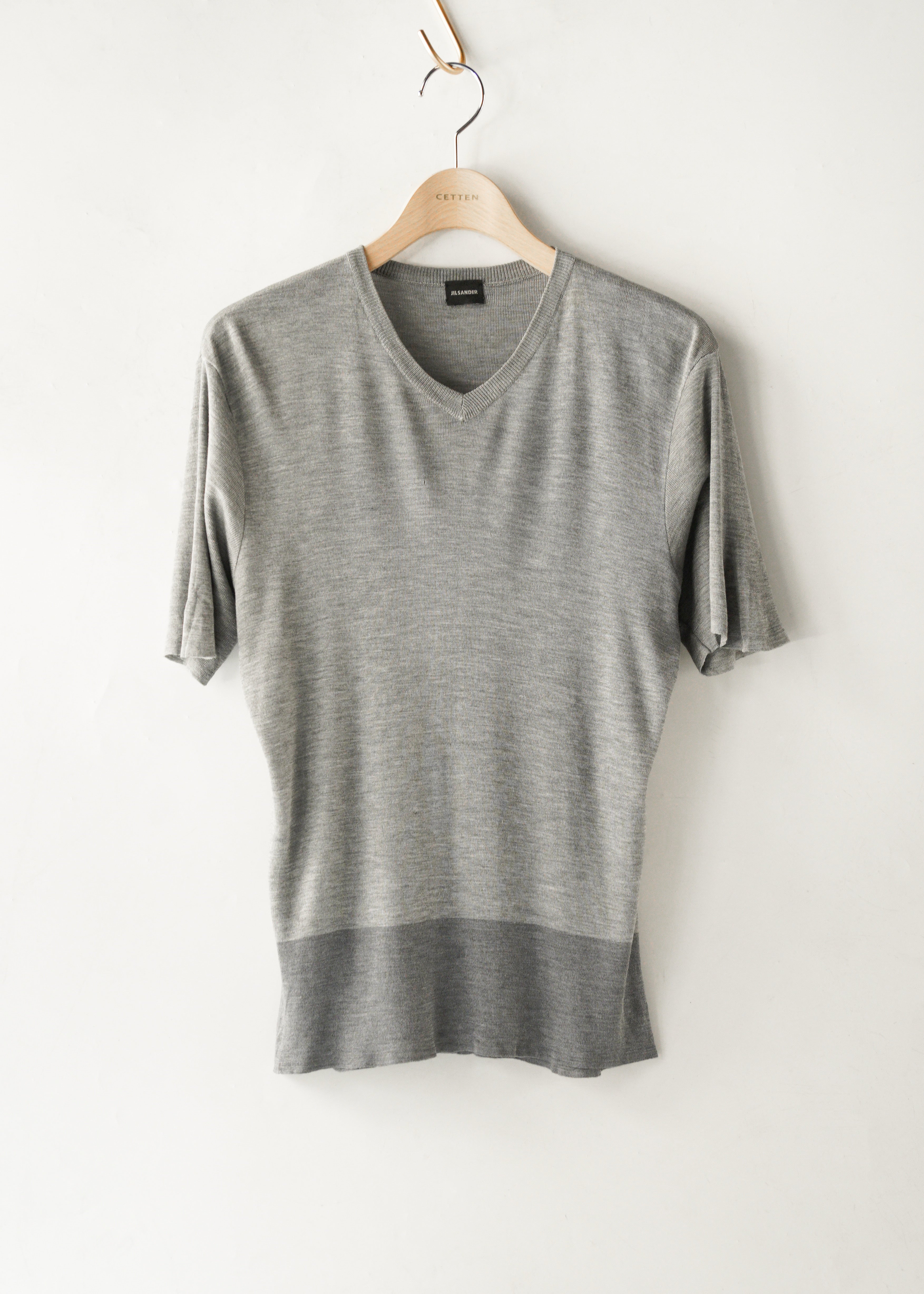90-00’s JIL SANDER bicolor short sleeve v neck silk knit