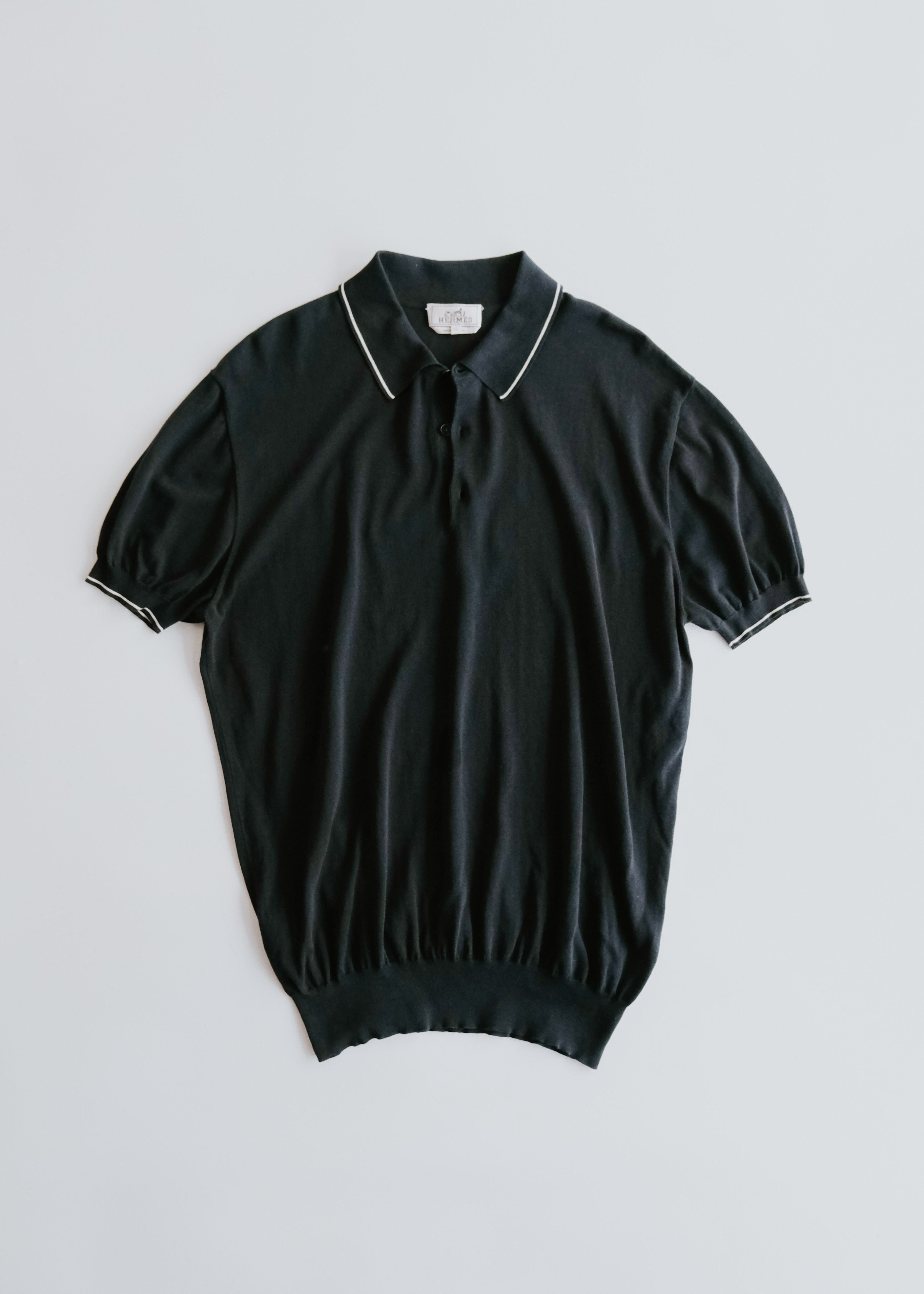 00-10's HERMÈS light cotton lined polo shirt