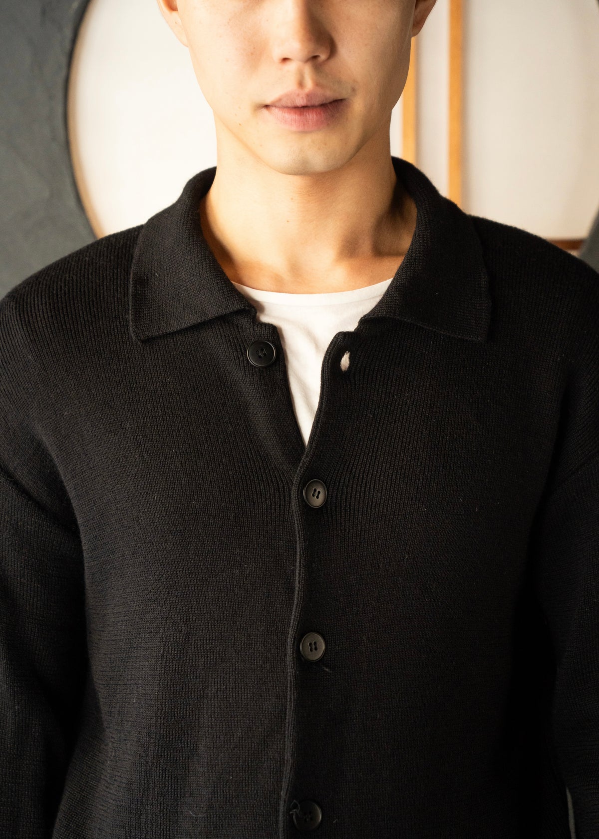 90's agnes b. homme collared wool cardigan