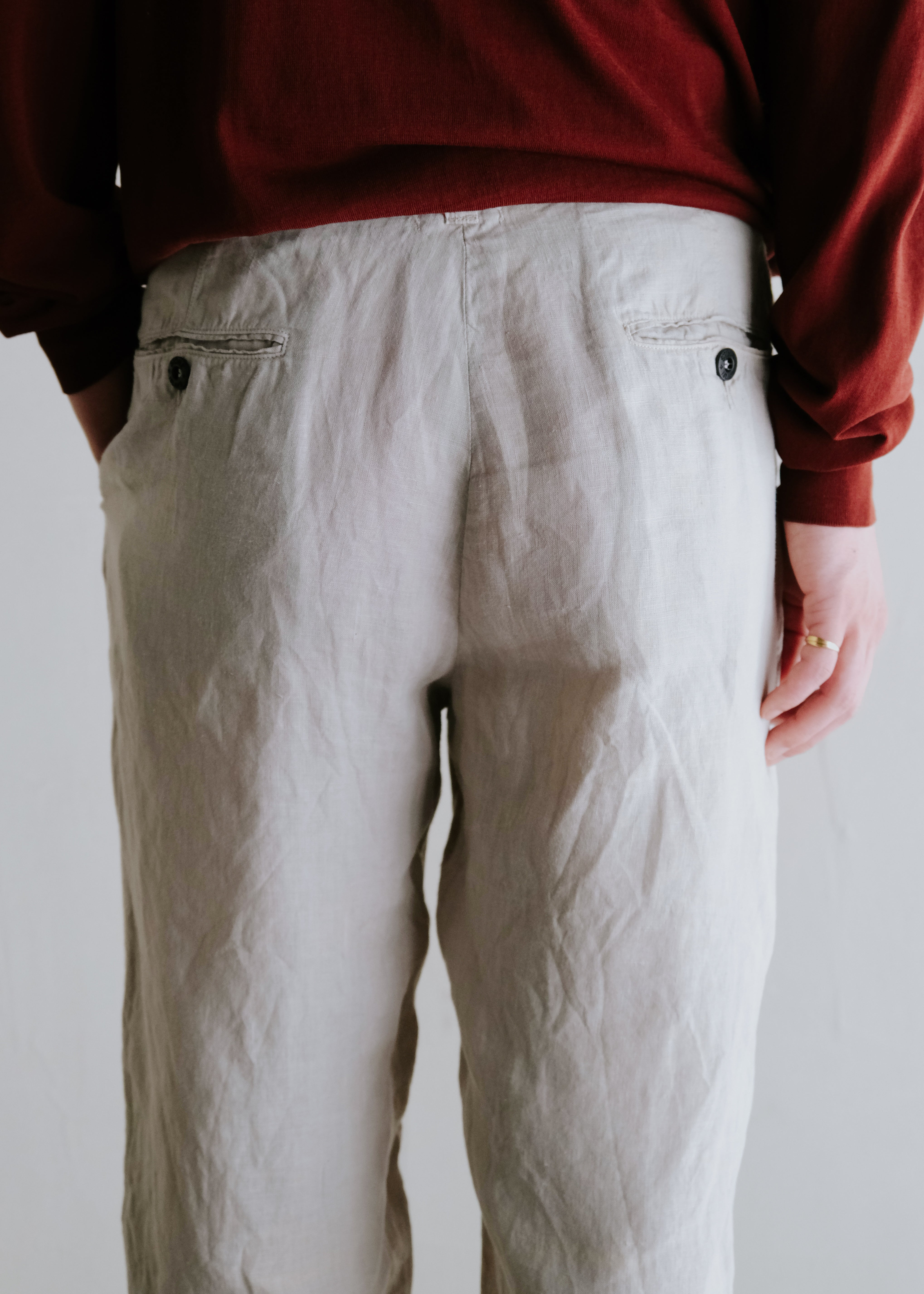 STONE ISLAND 02SS linen straight trousers