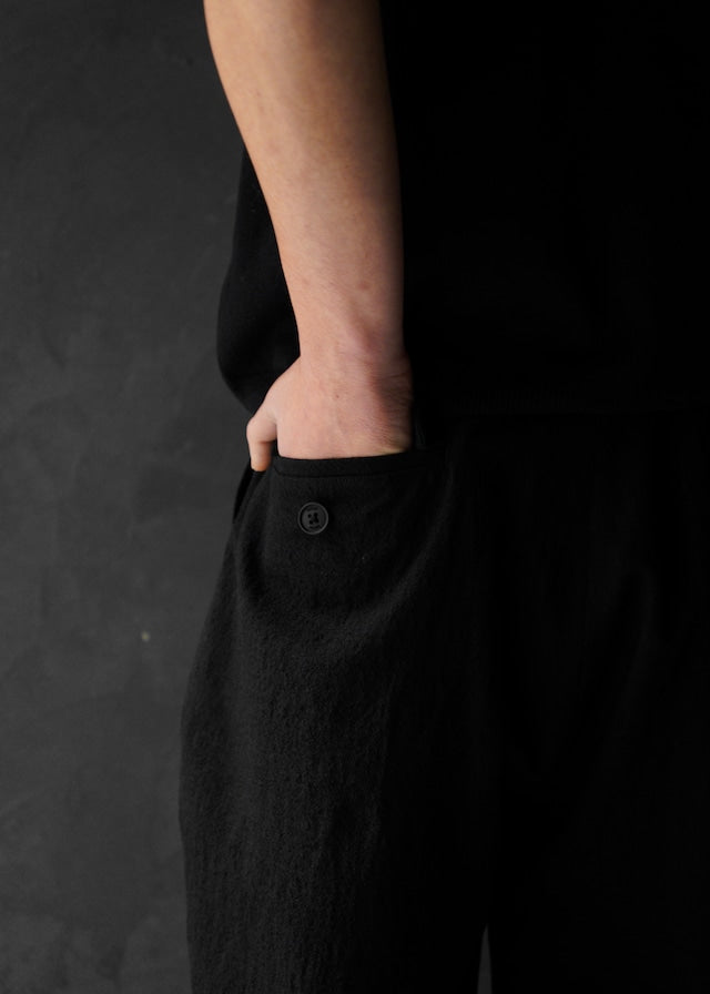 SHOOP 26SS big tuck trousers / Black