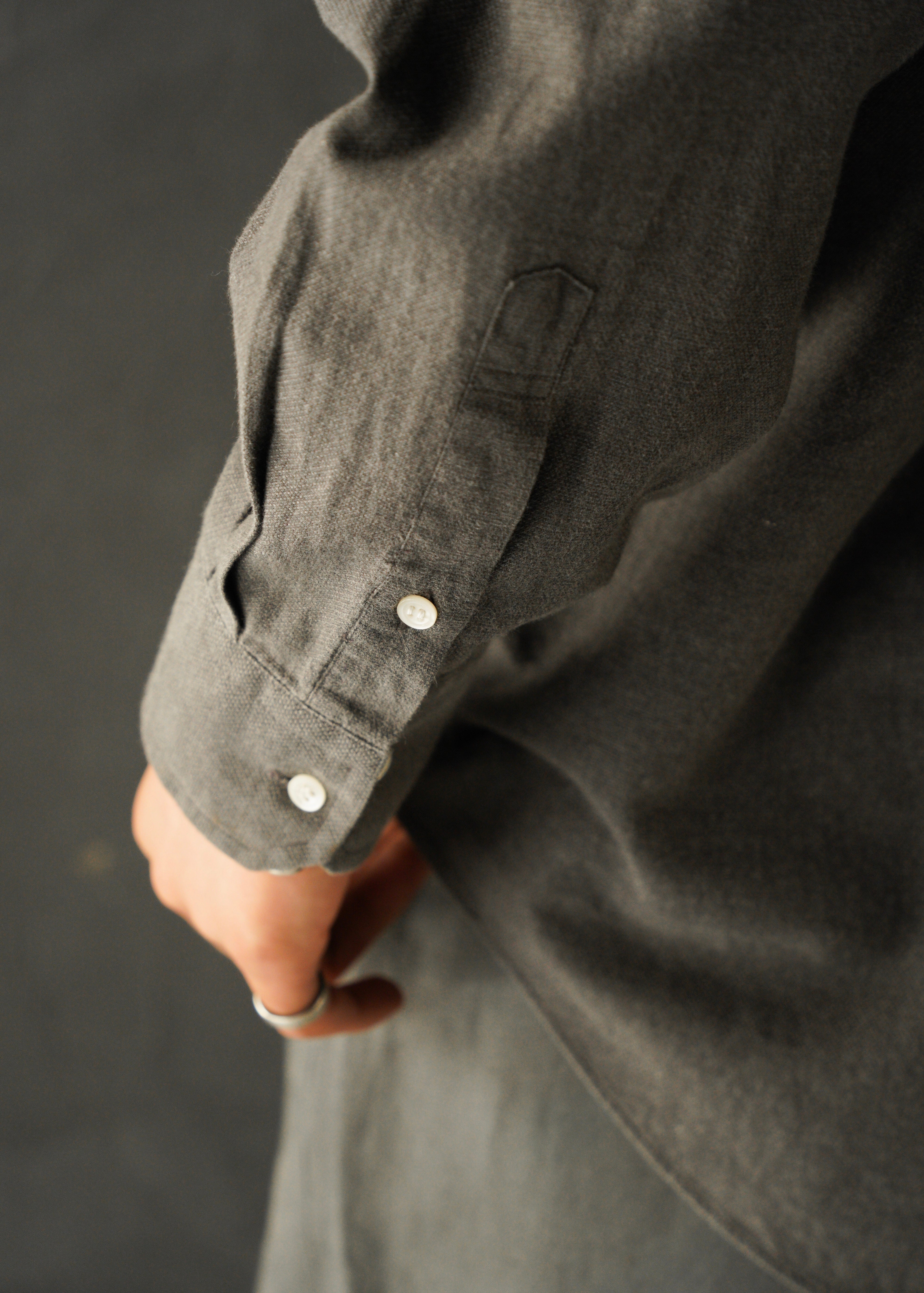 90’s BALENCIAGA regular collar long sleeve cotton shirt