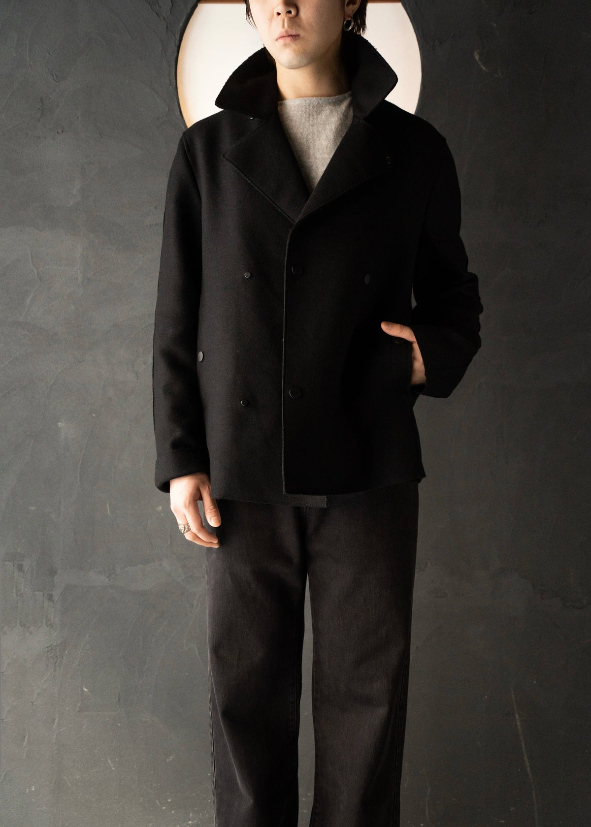EMPORIO ARMANI 2012AW snap button wool p coat
