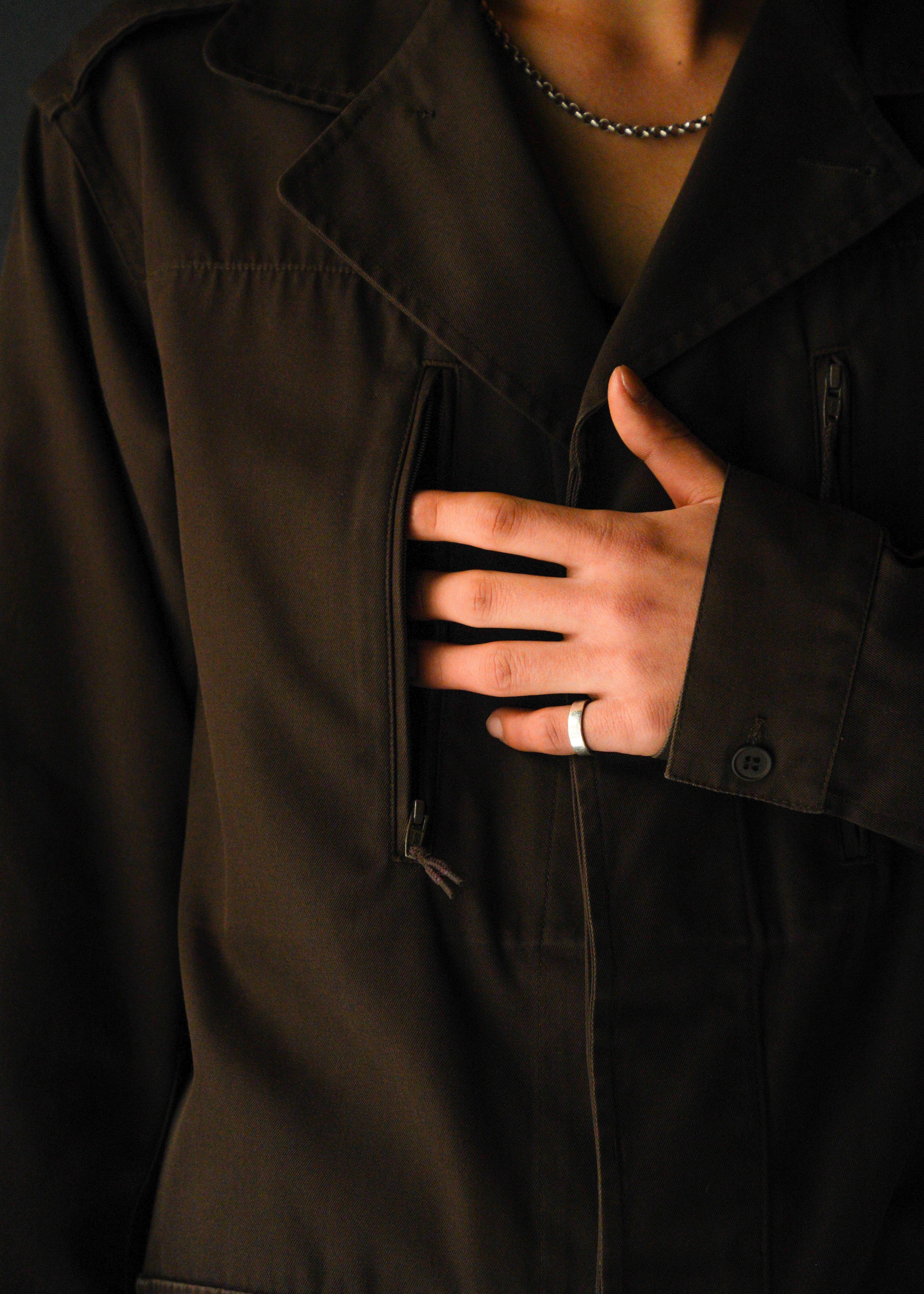 90’s A.P.C. fly front military jacket