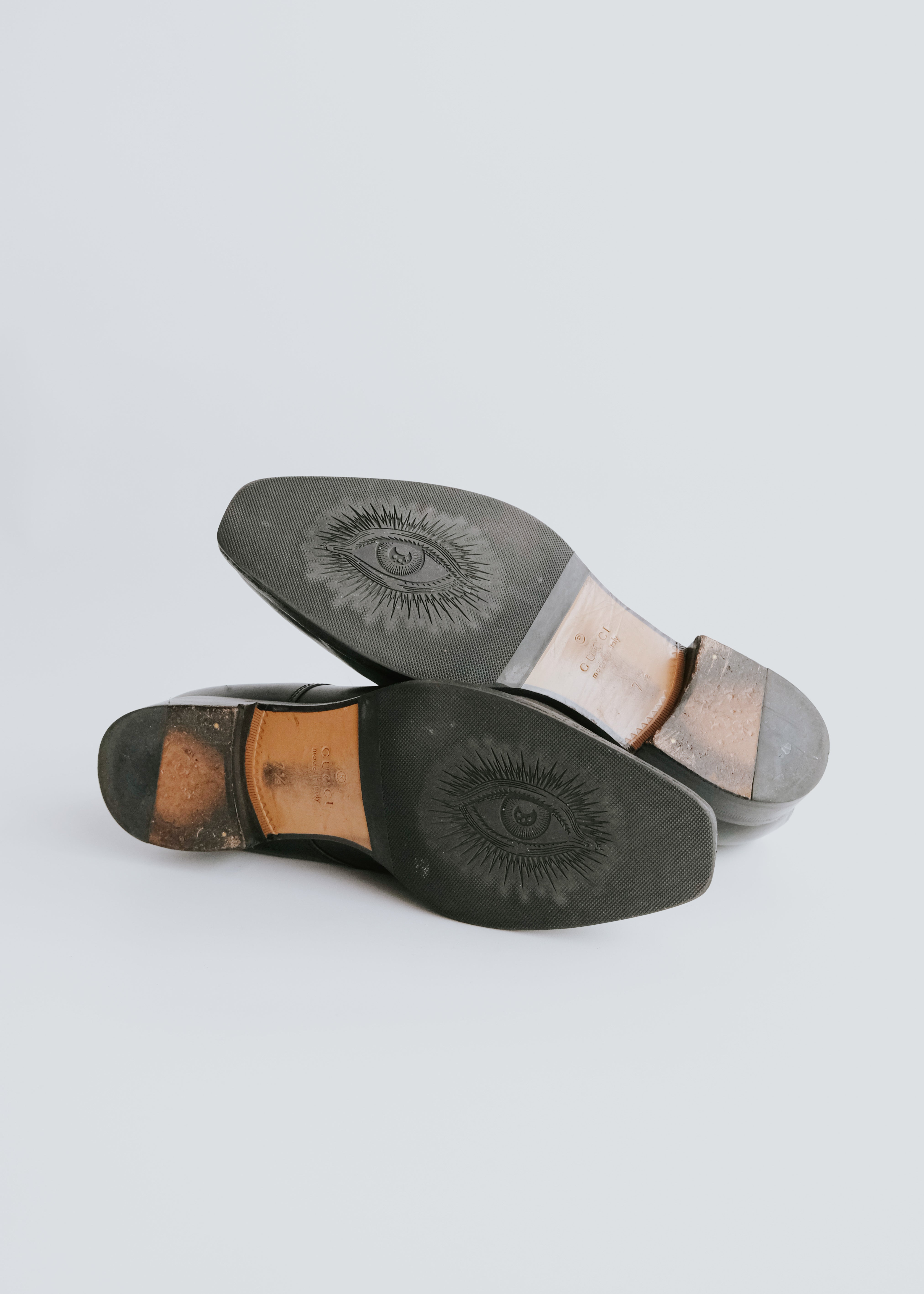 GUCCI double monk strap leather shoes