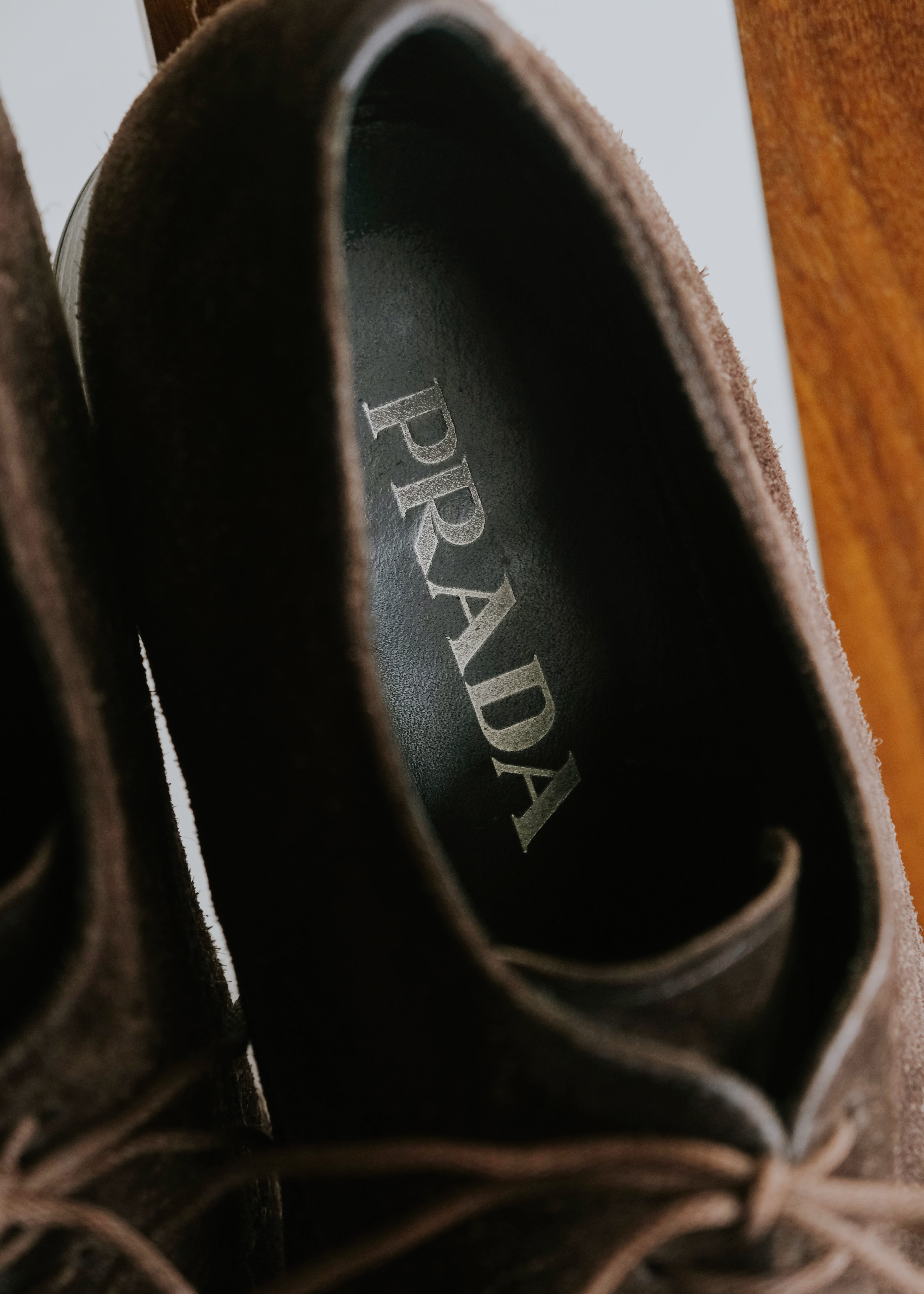 00's PRADA suede leather derby shoes