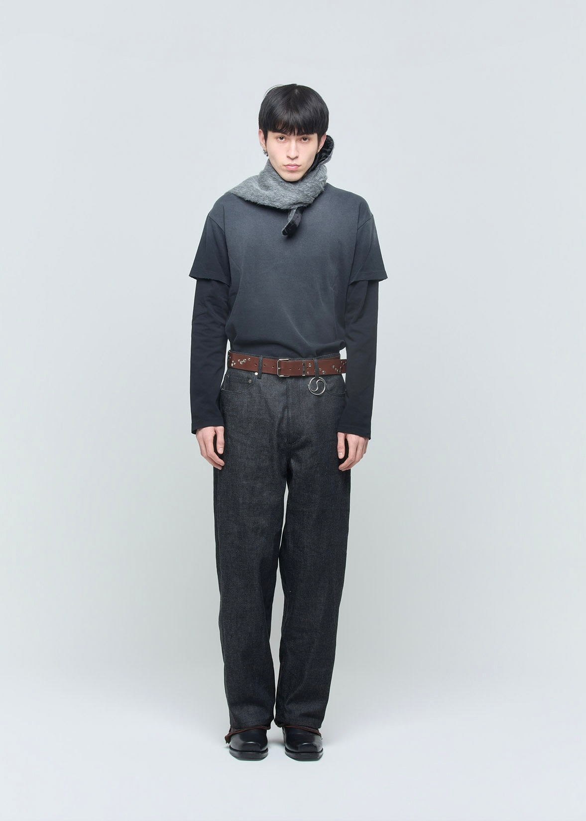 SHOOP 26AW RANDOM STUDS BELT / Brown