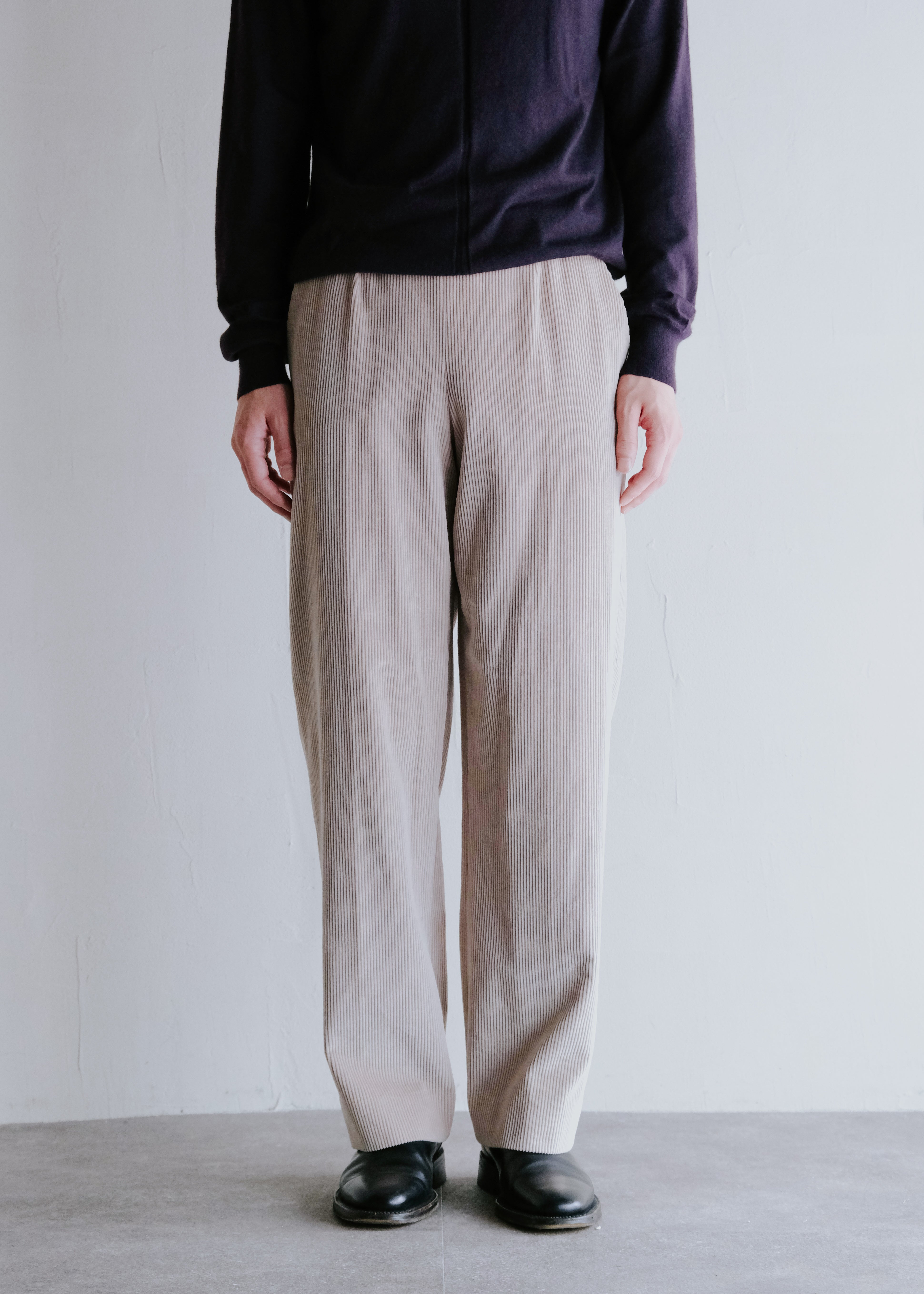 HERMÈS 00aw by Martin Margiela cotton cashmere corduroy straight trousers