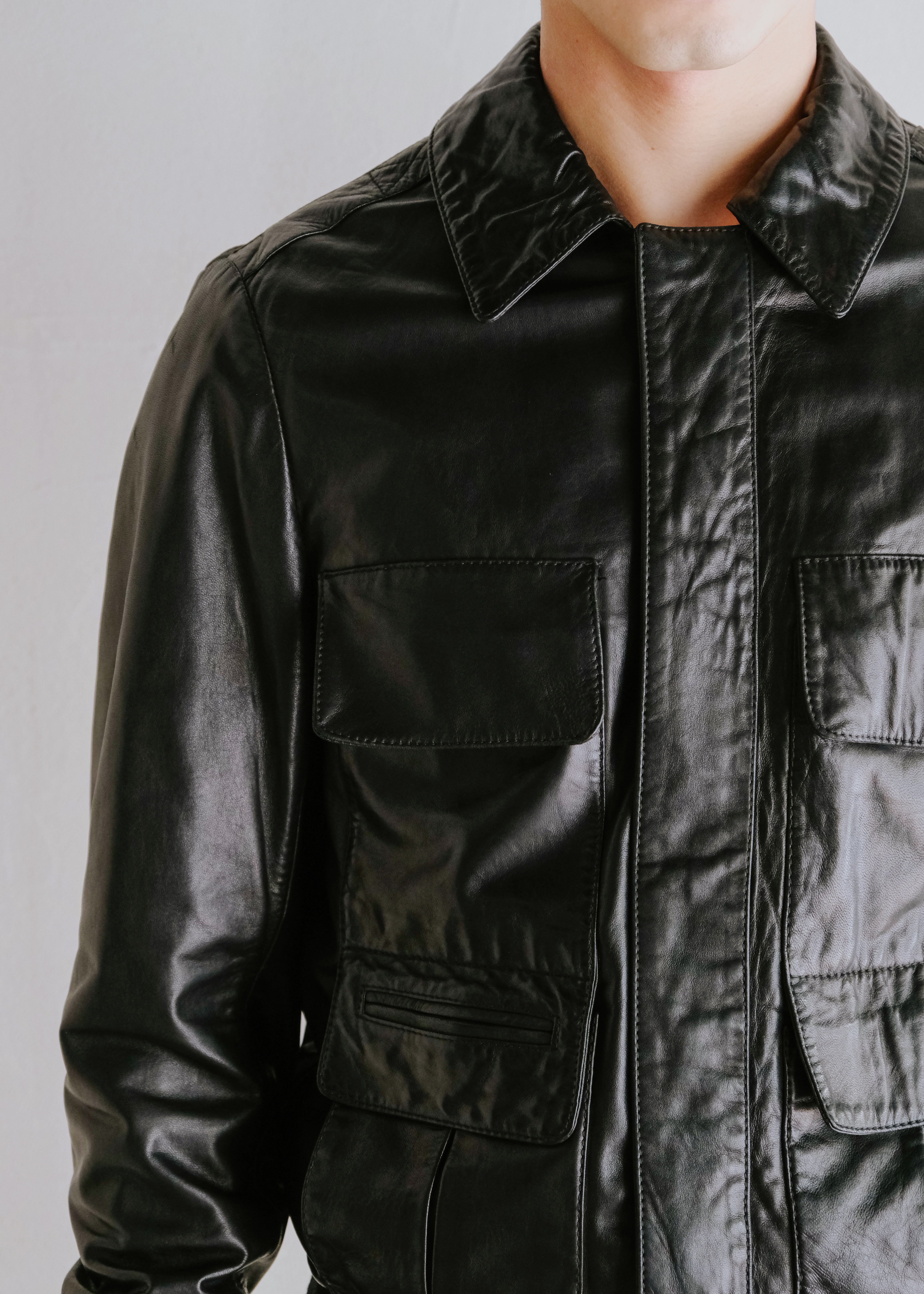 Martin Margiela 08SS multiple pocket military leather jacket