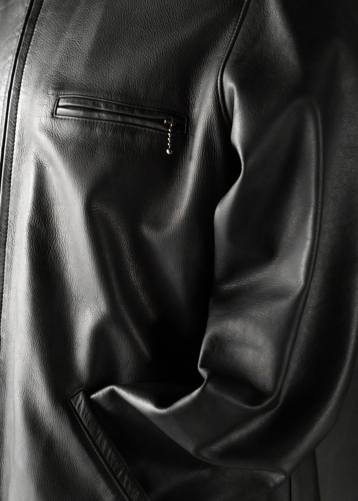 90-00’s A.P.C. zip up cow leather jacket