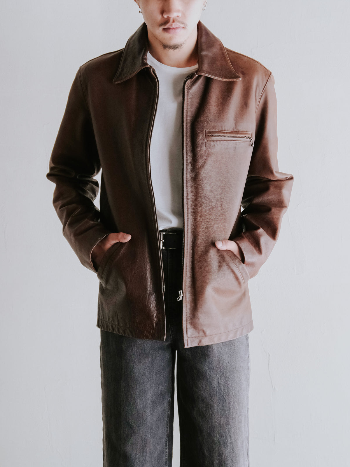 A.P.C. アーペーセー 90年代 cow レザー zip up ジャケット メンズ
