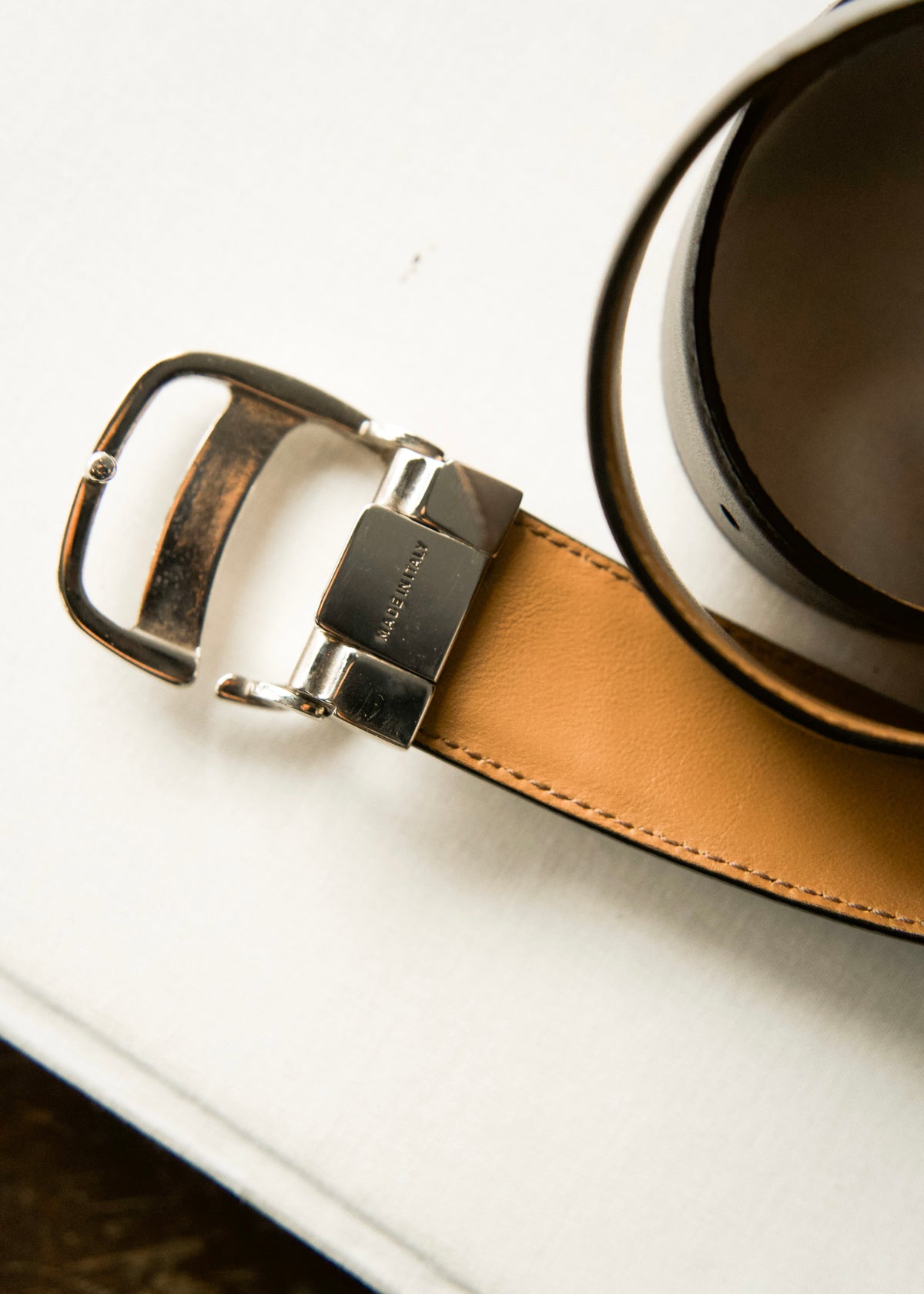 10's Salvatore Ferragamo reversible leather belt