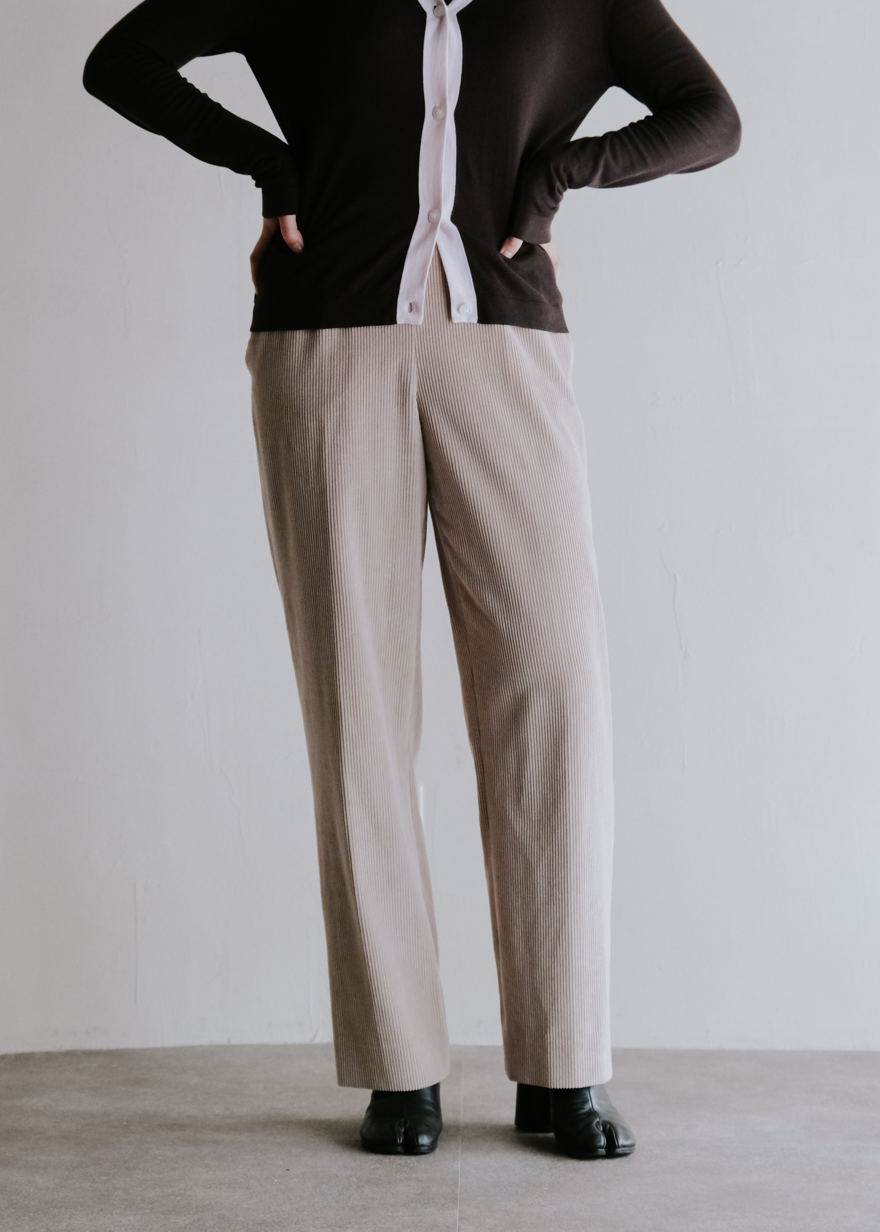 HERMÈS 00AW by Martin Margiela cotton cashmere corduroy straight trousers
