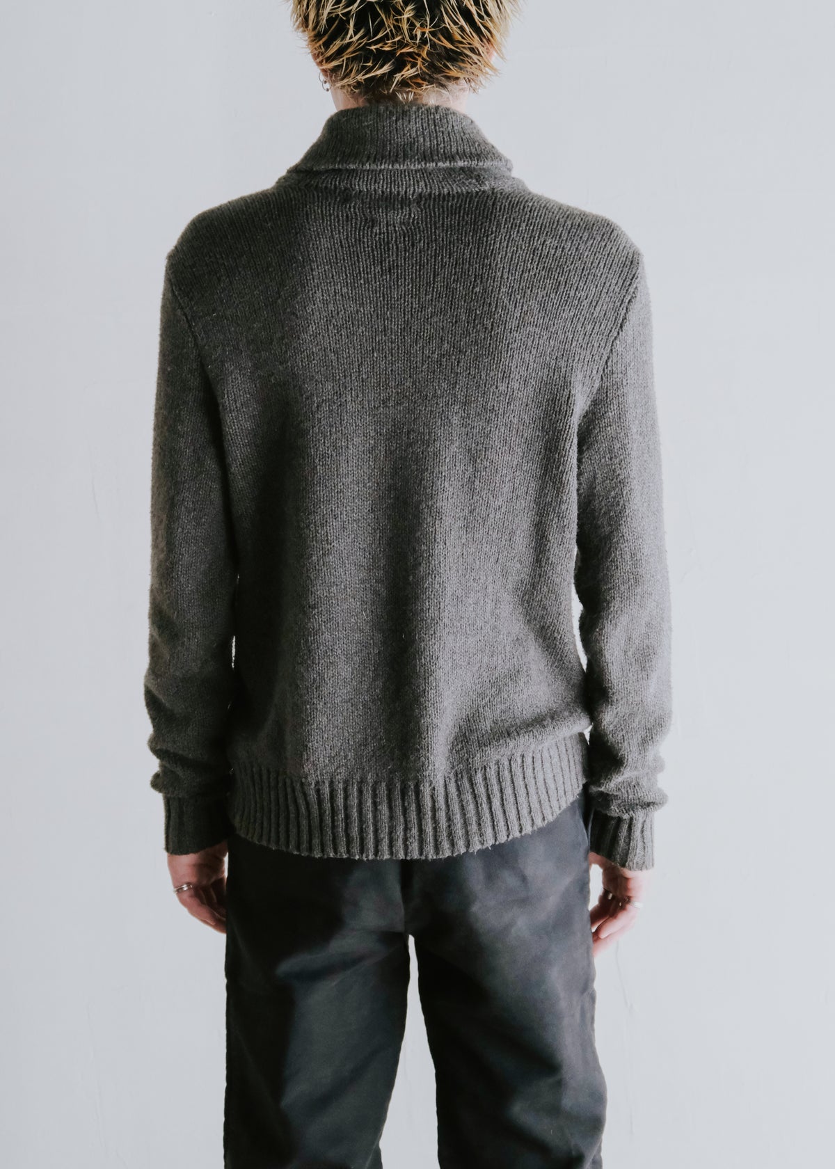 90-00's Polo by Ralph Lauren shawl collar cotton linen knit