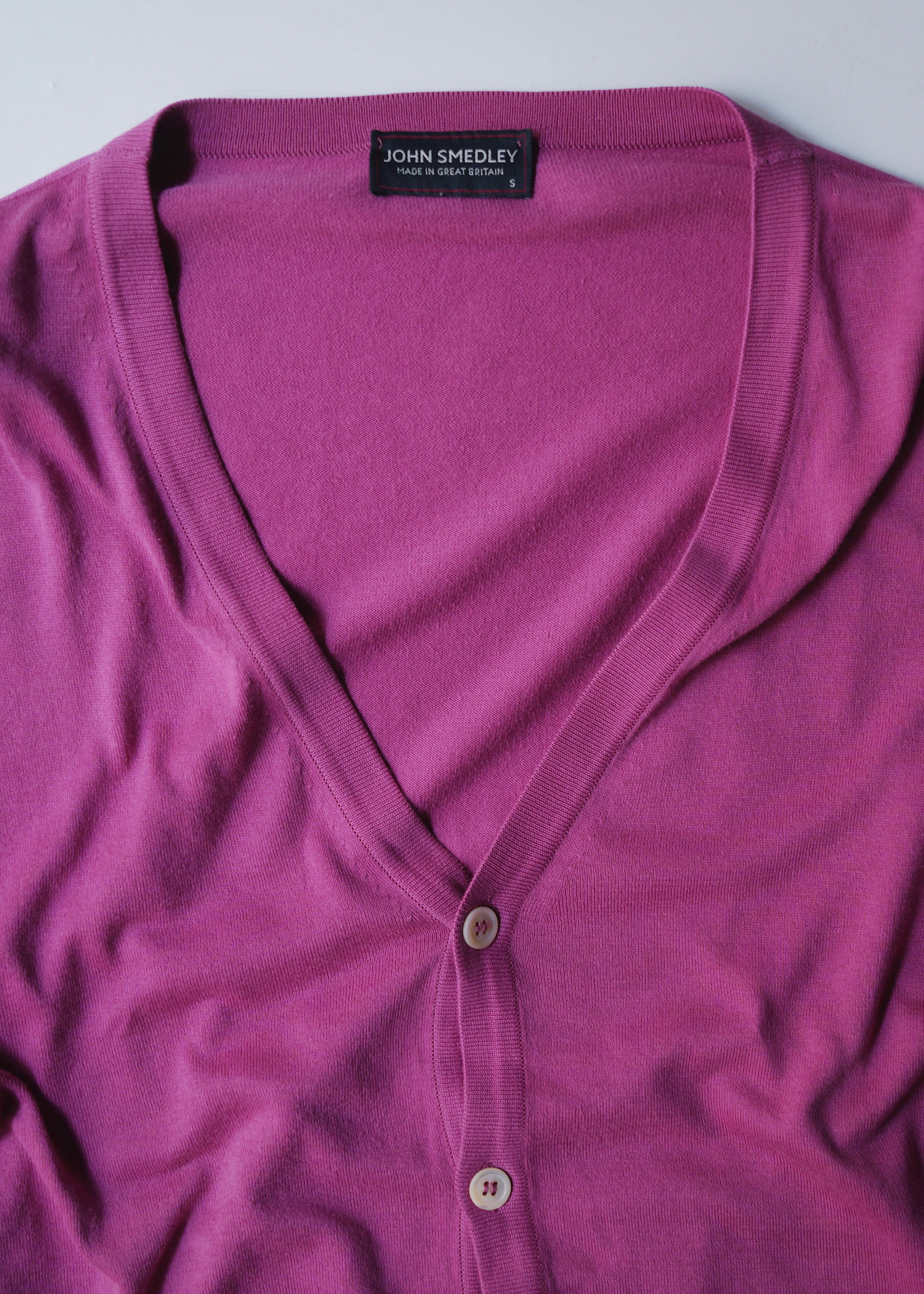 00's JOHN SMEDLEY 6B cotton cardigan