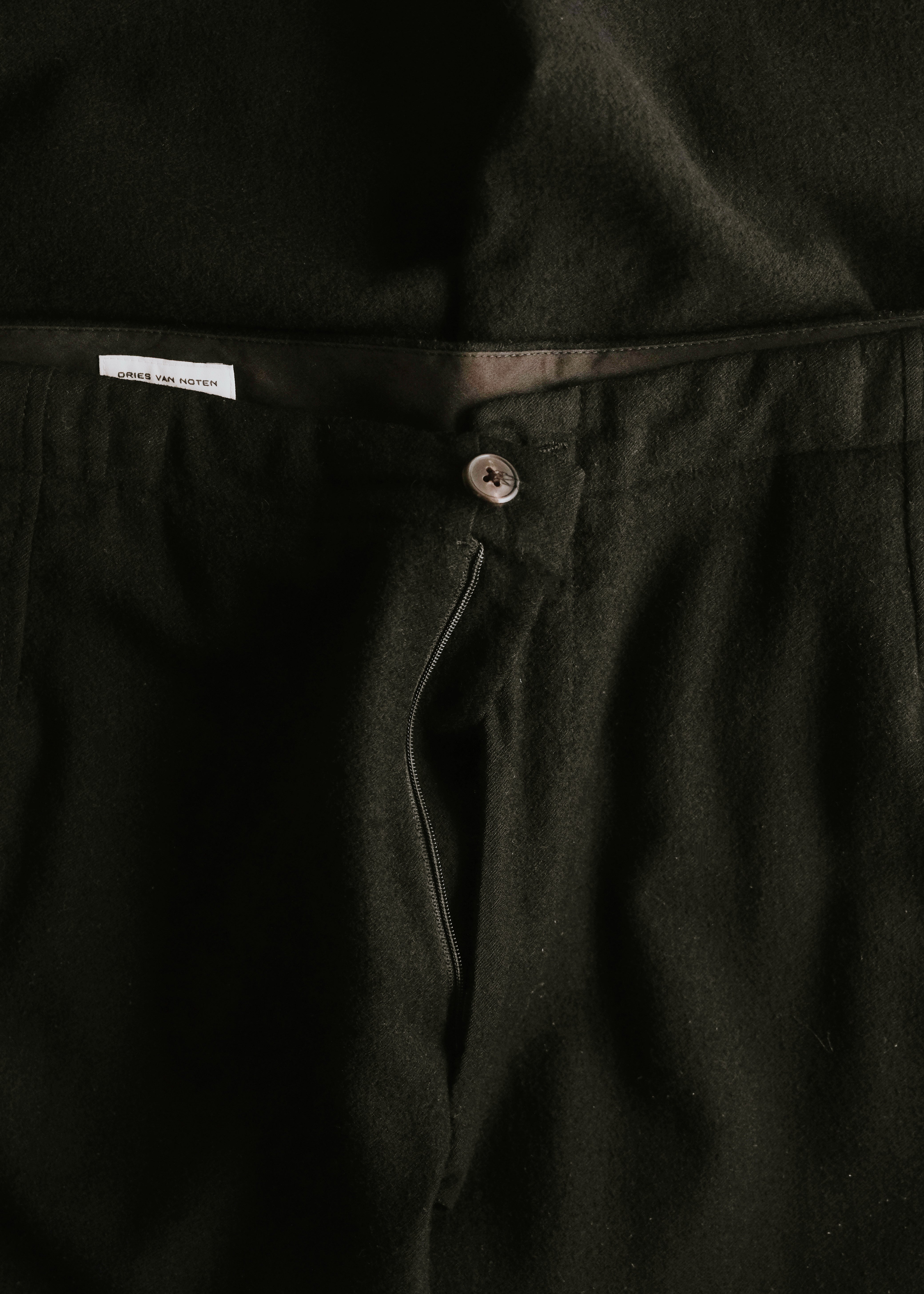 DRIES VAN NOTEN 03AW side line wool easy pants
