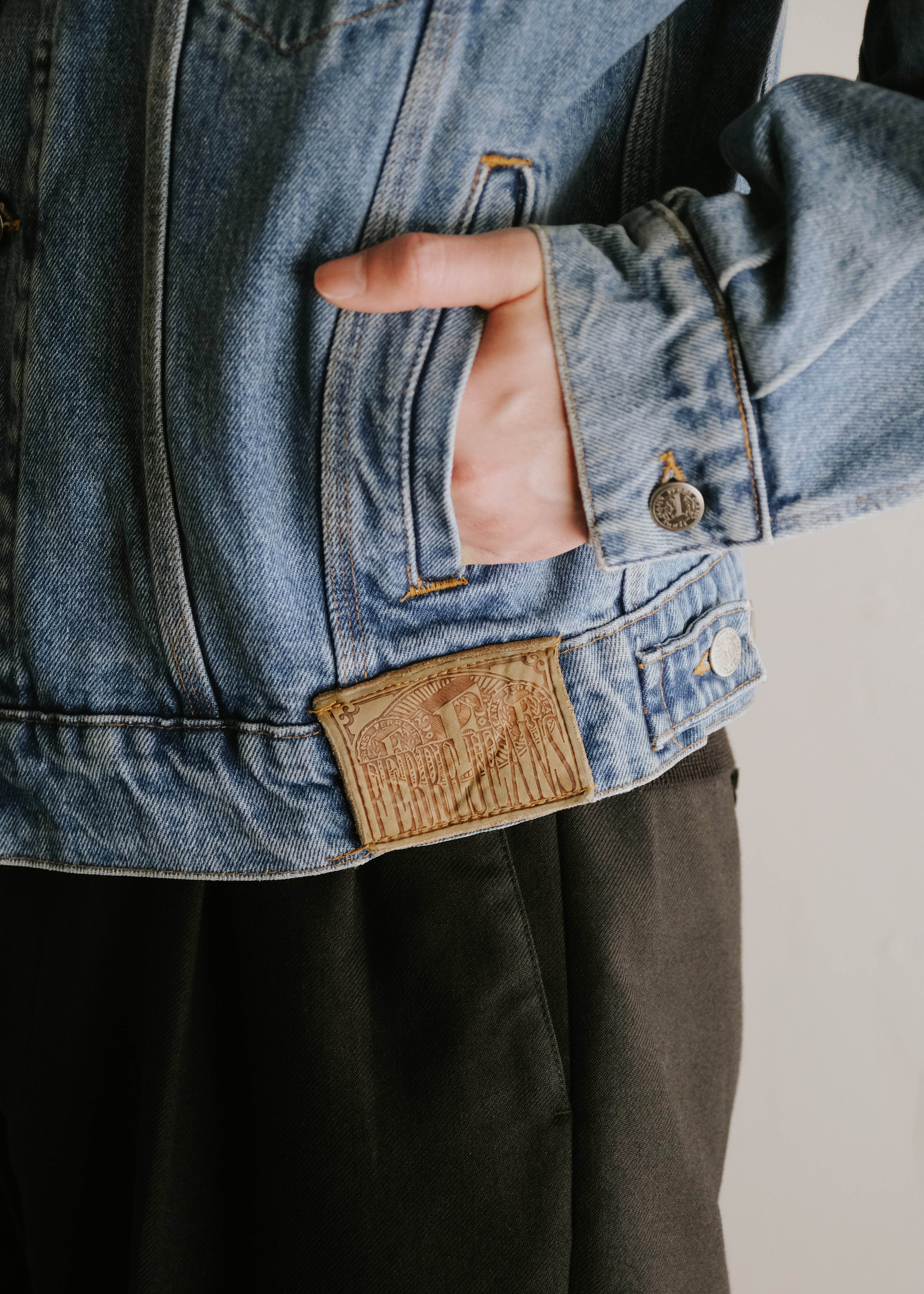 90's FERRE JEANS denim trucker jacket