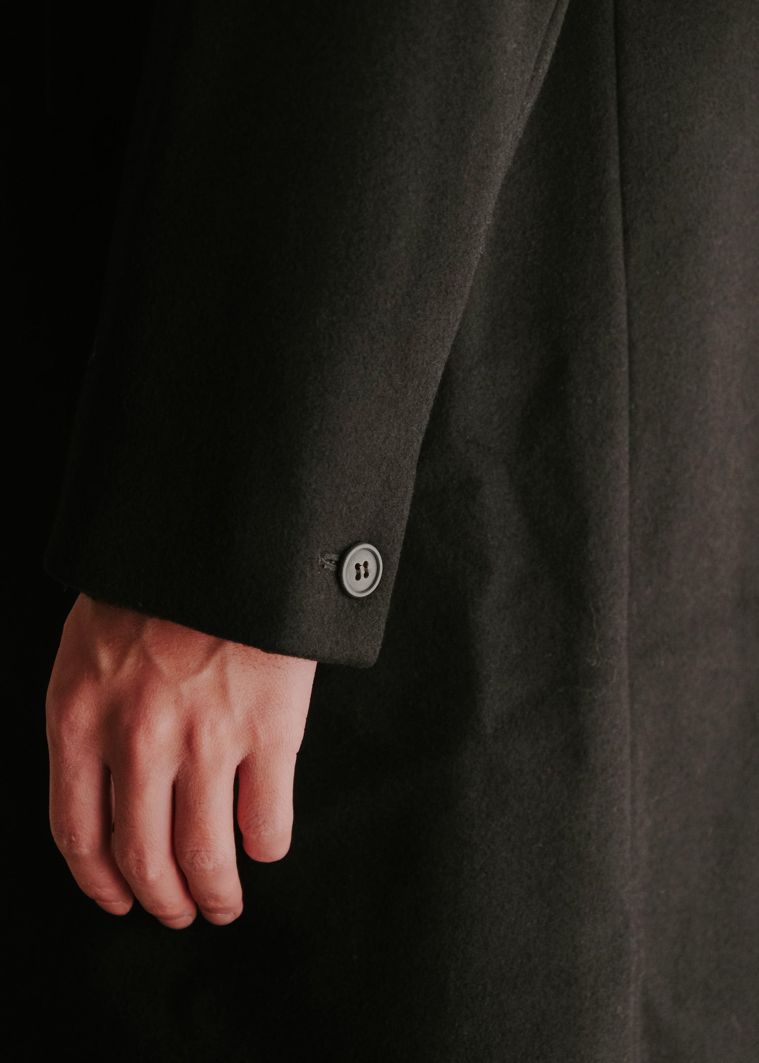 90's A.P.C. fly front wool chesterfield coat