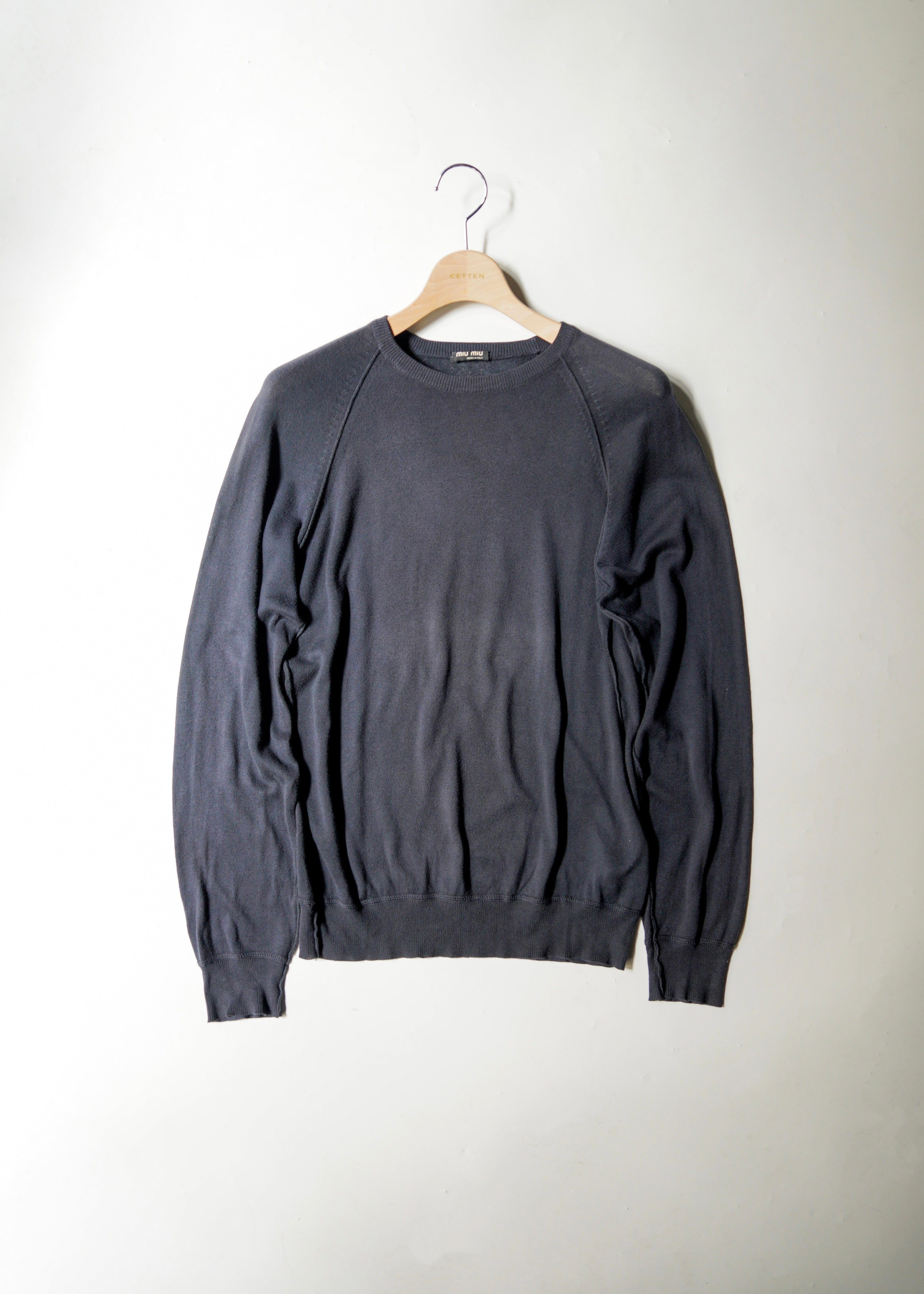 00’s MIU MIU raglan sleeve crew neck cotton knit