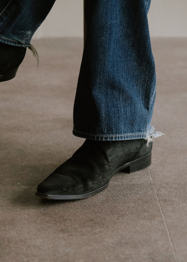 00's DOLCE & GABBANA pointed toe suede leather shoes