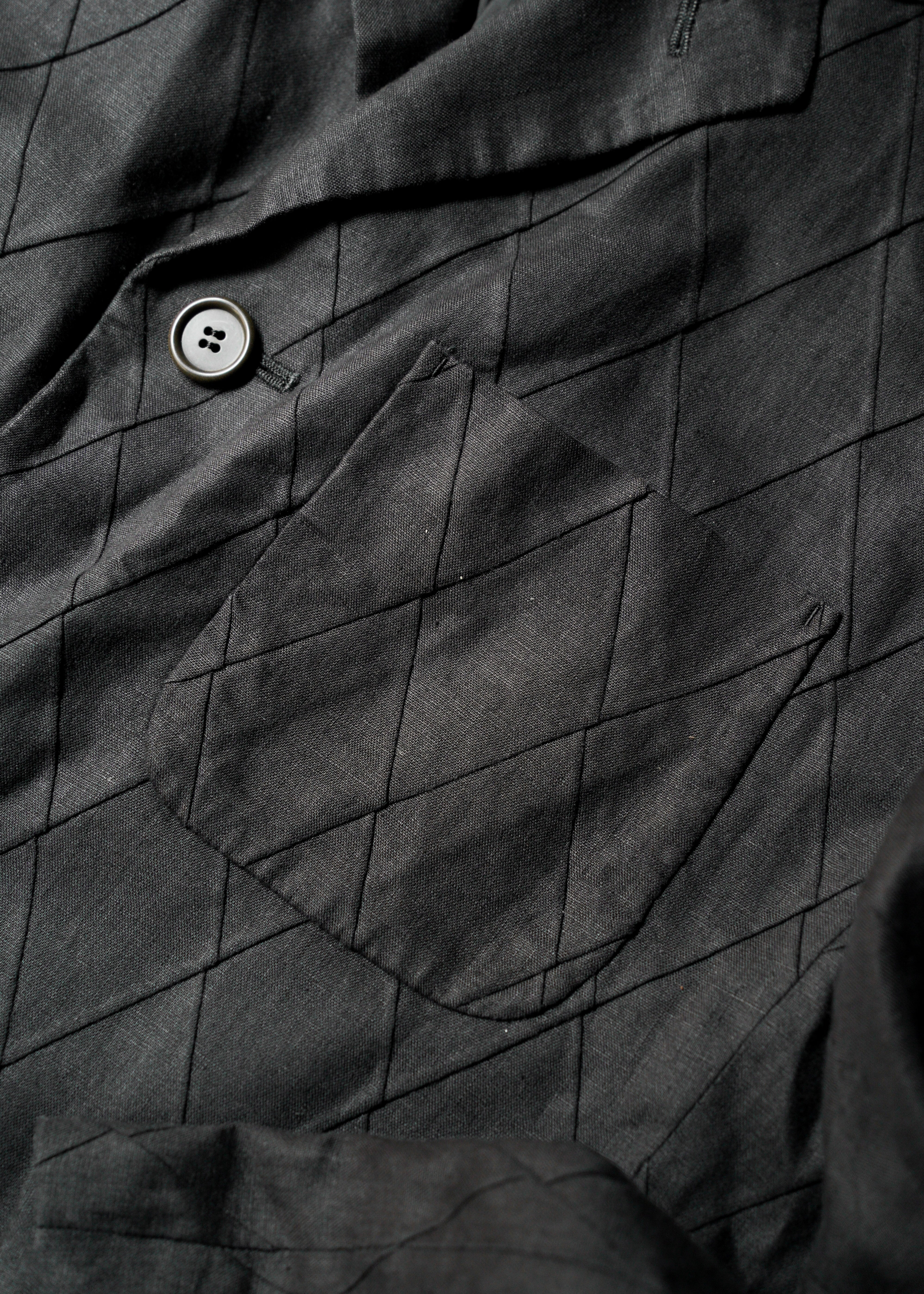 ISSEY MIYAKE MEN 02SS diamond stitch 3 b linen tailored jacket