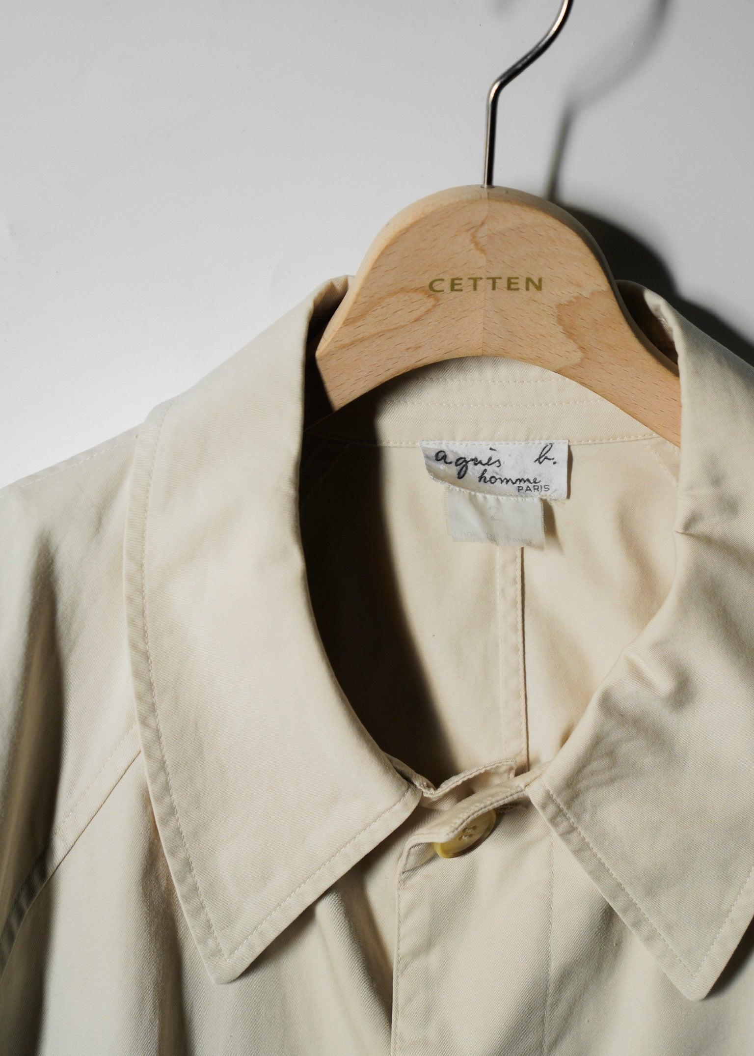 90's agnes b. homme fly front balmacaan coat