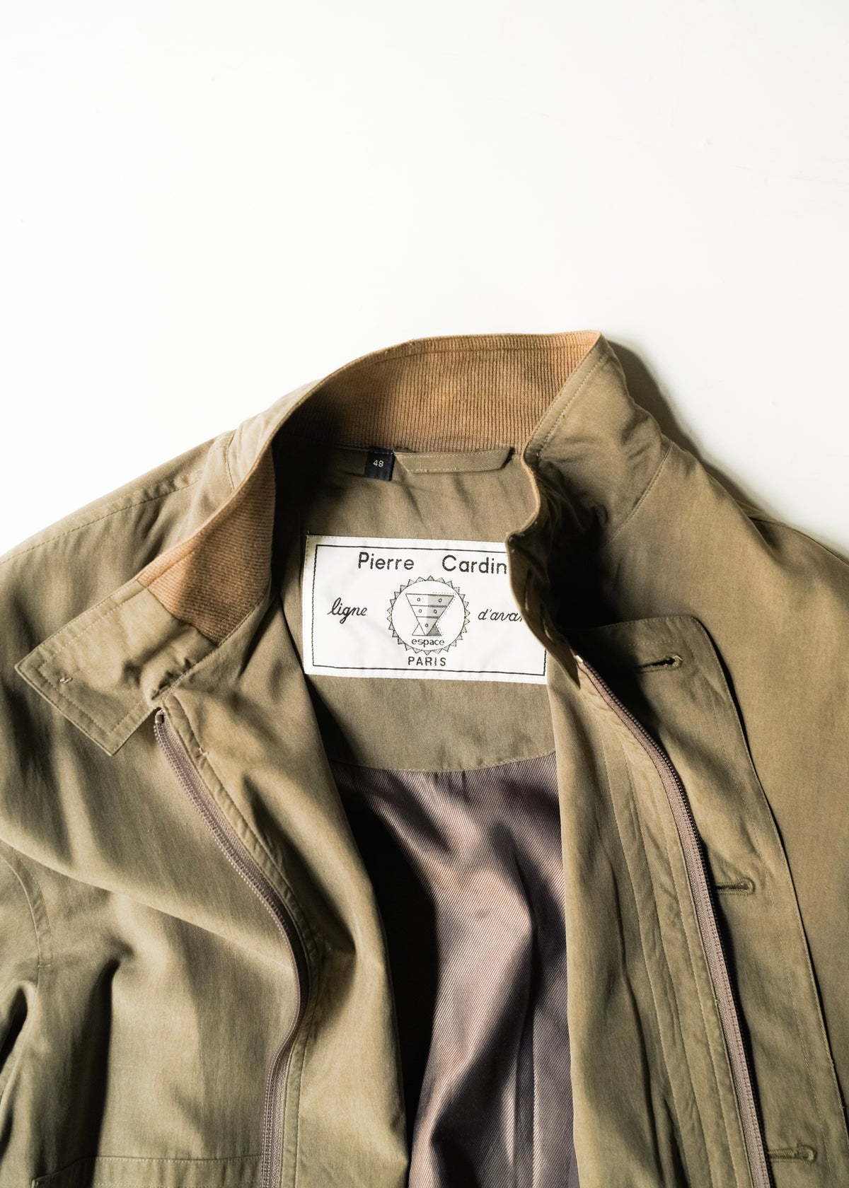 80-90‘s Pierre Cardin ESPACE raglan sleeve stand collar silk zip up jacket