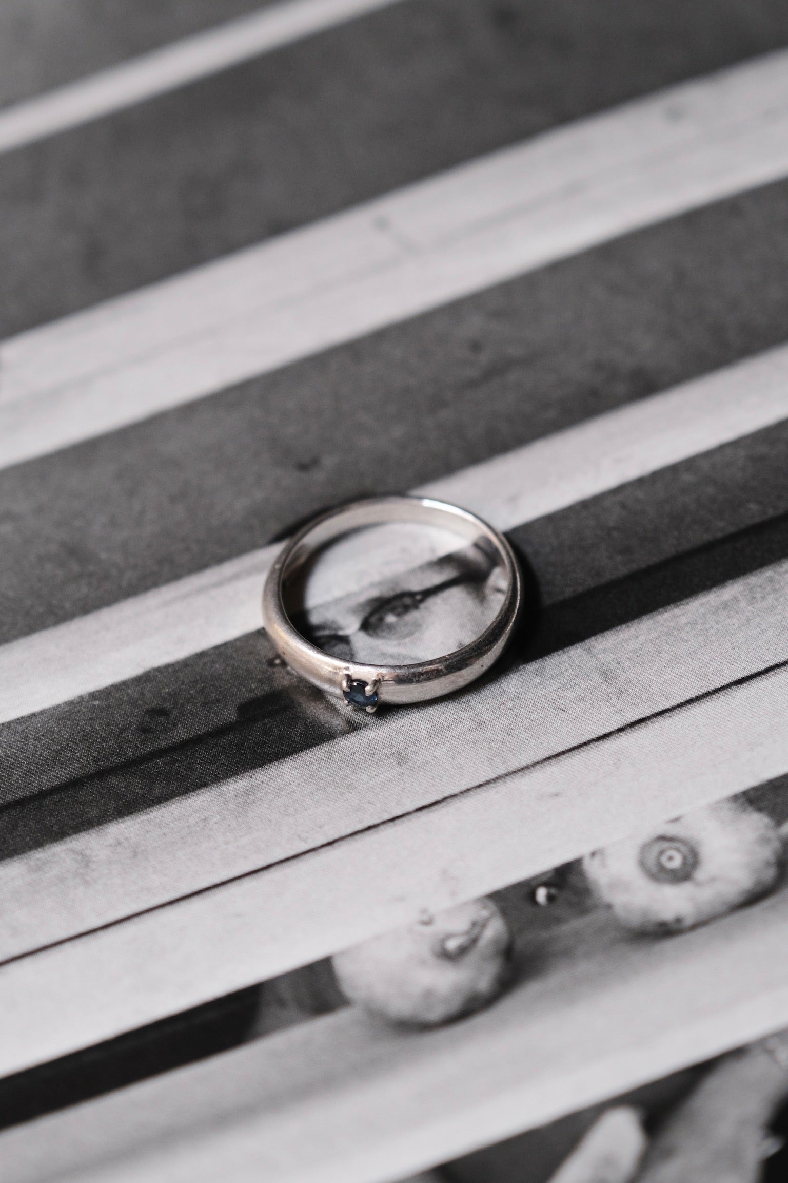 40's~ Silver onyx ring
