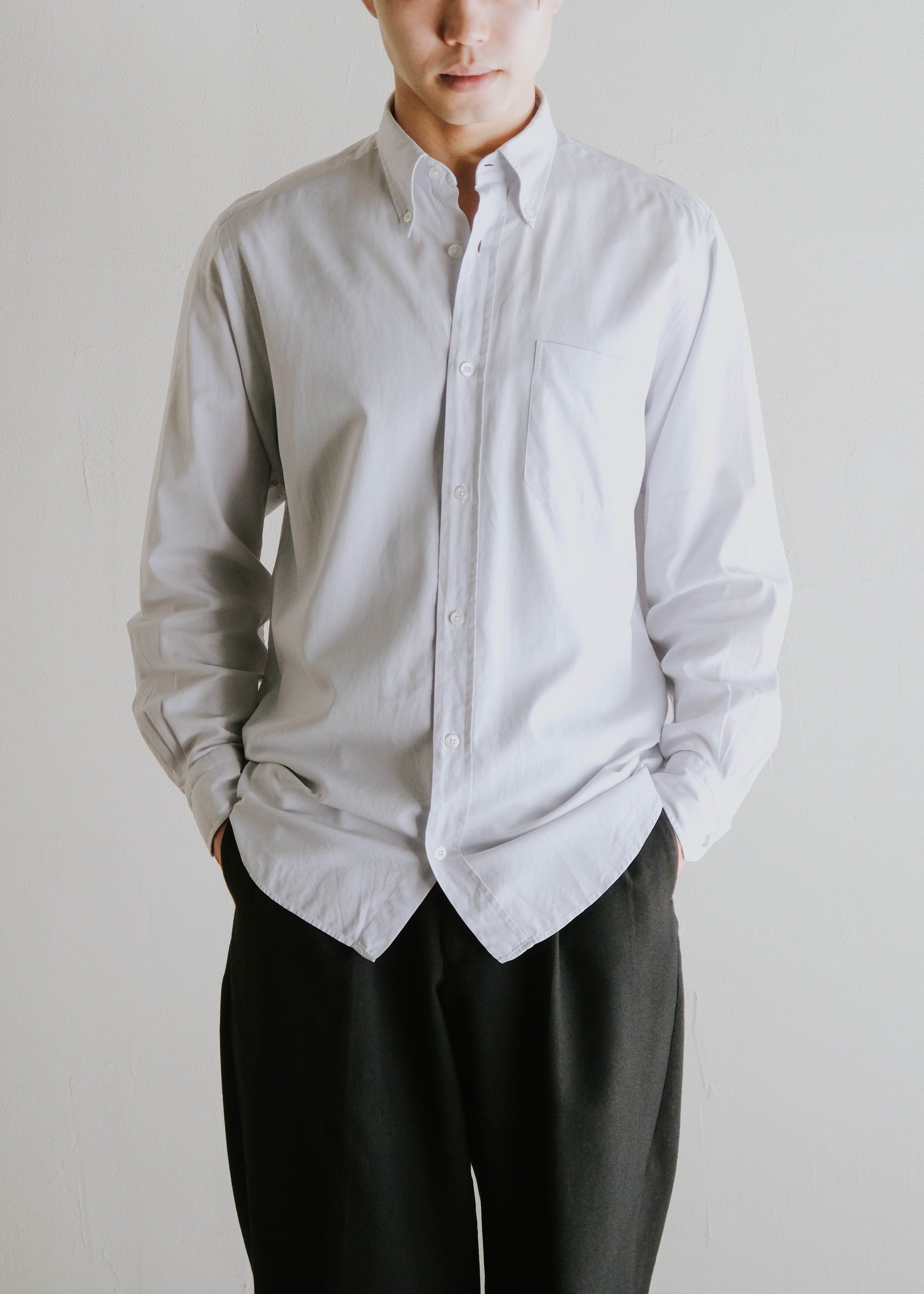 80-90's HERMÈS sellier cuffs button-down shirt