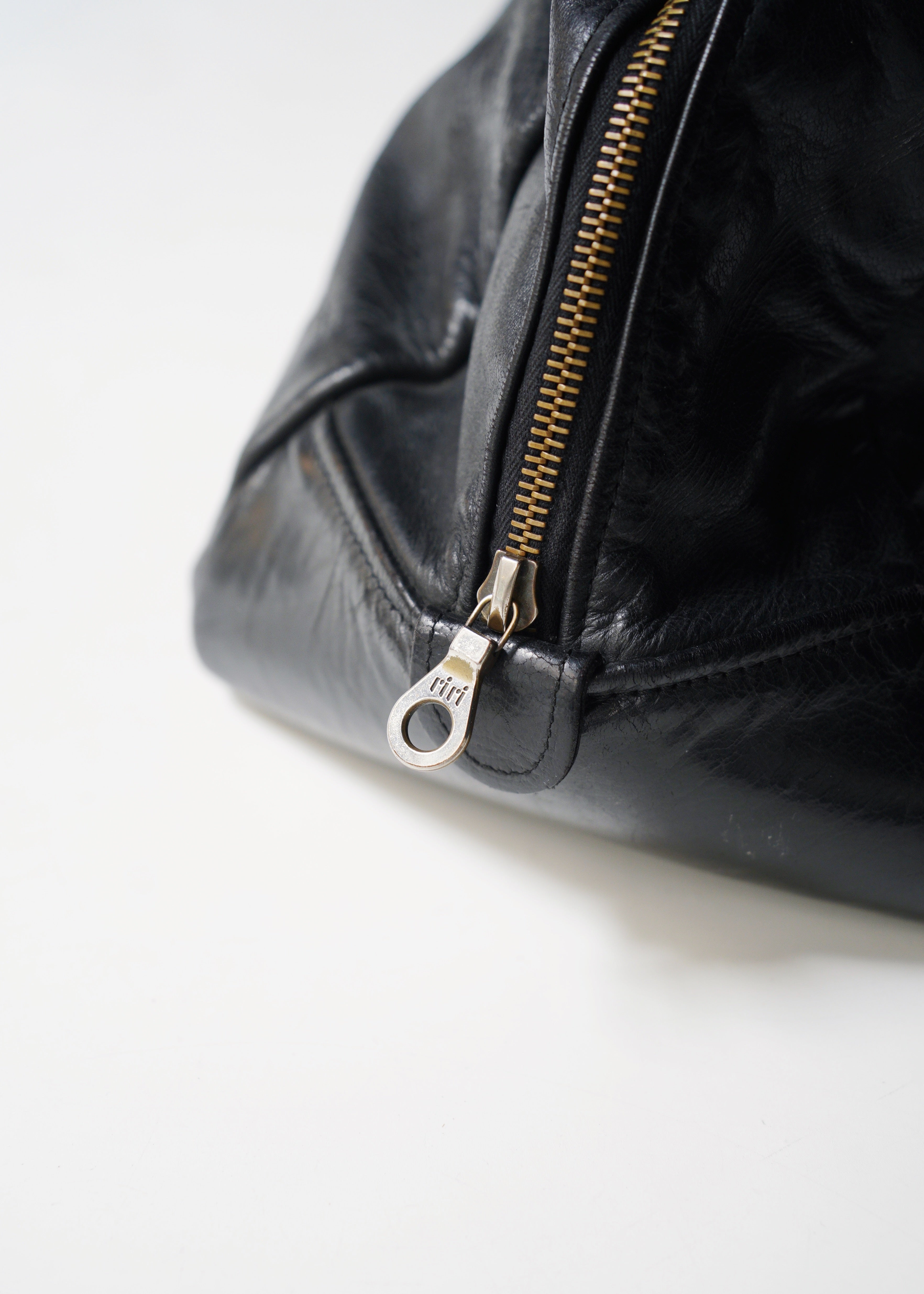Leather boston bag