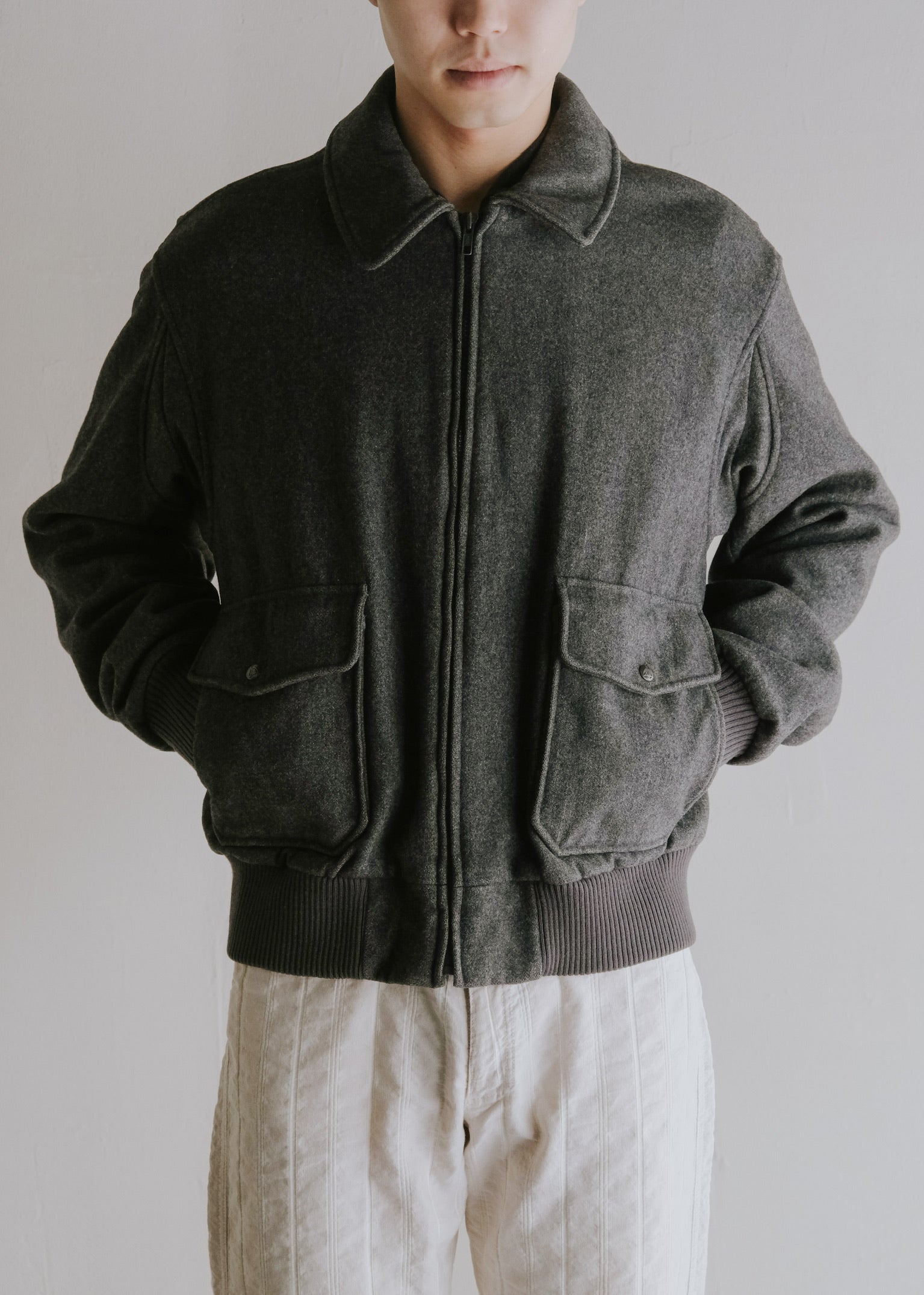 80-90's wool viscose A-2 style jacket