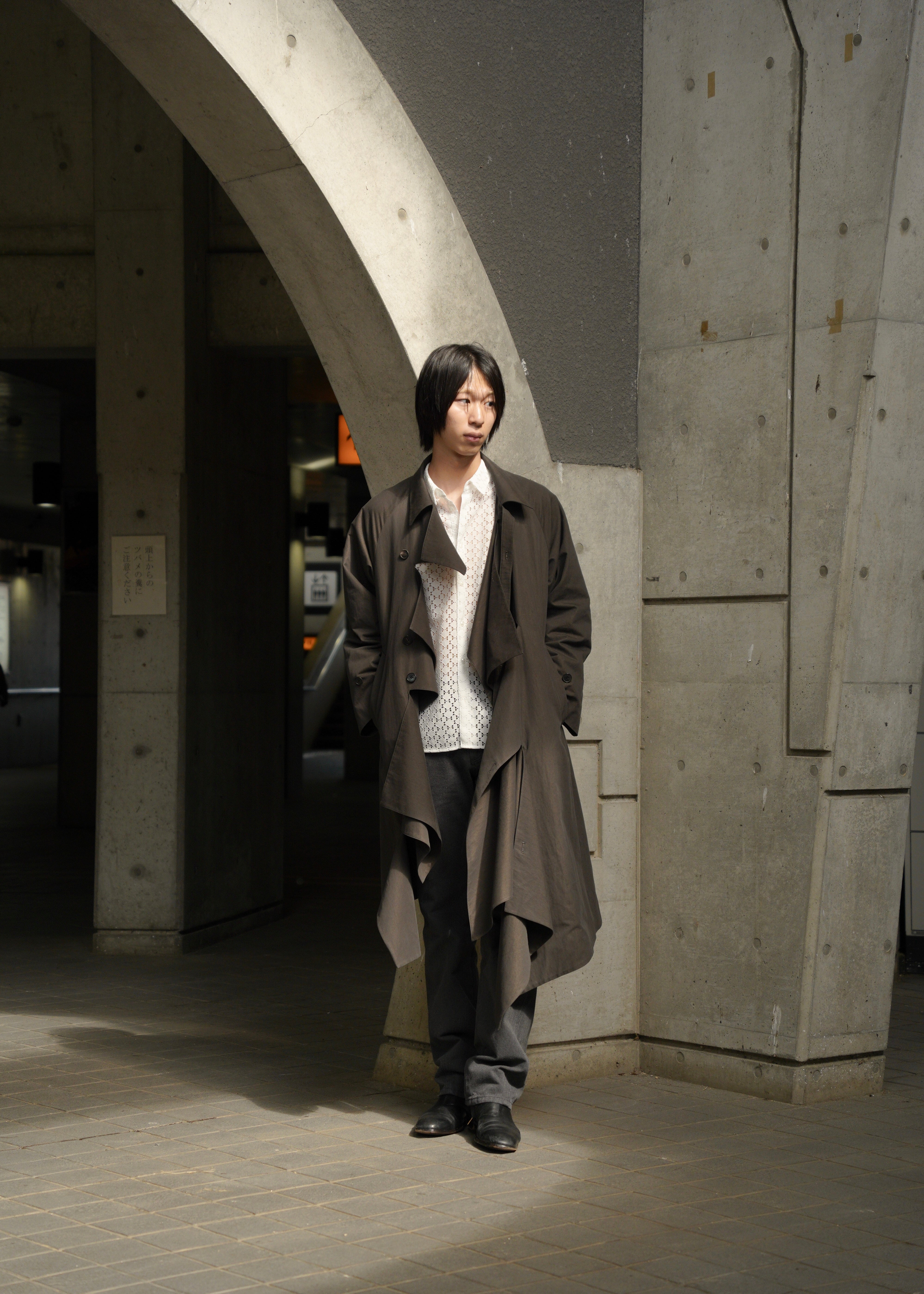 POST ARCHIVE FACTION 26SS Lace Shirt / White