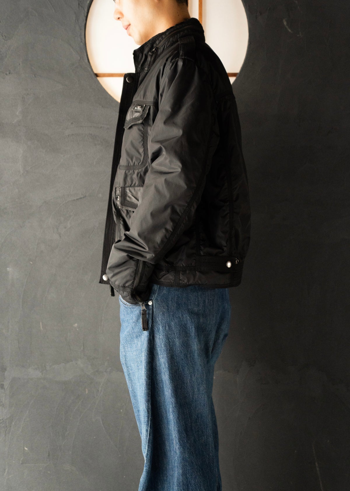 00’s EMPORIO ARMANI double zip up multi pocket nylon jacket