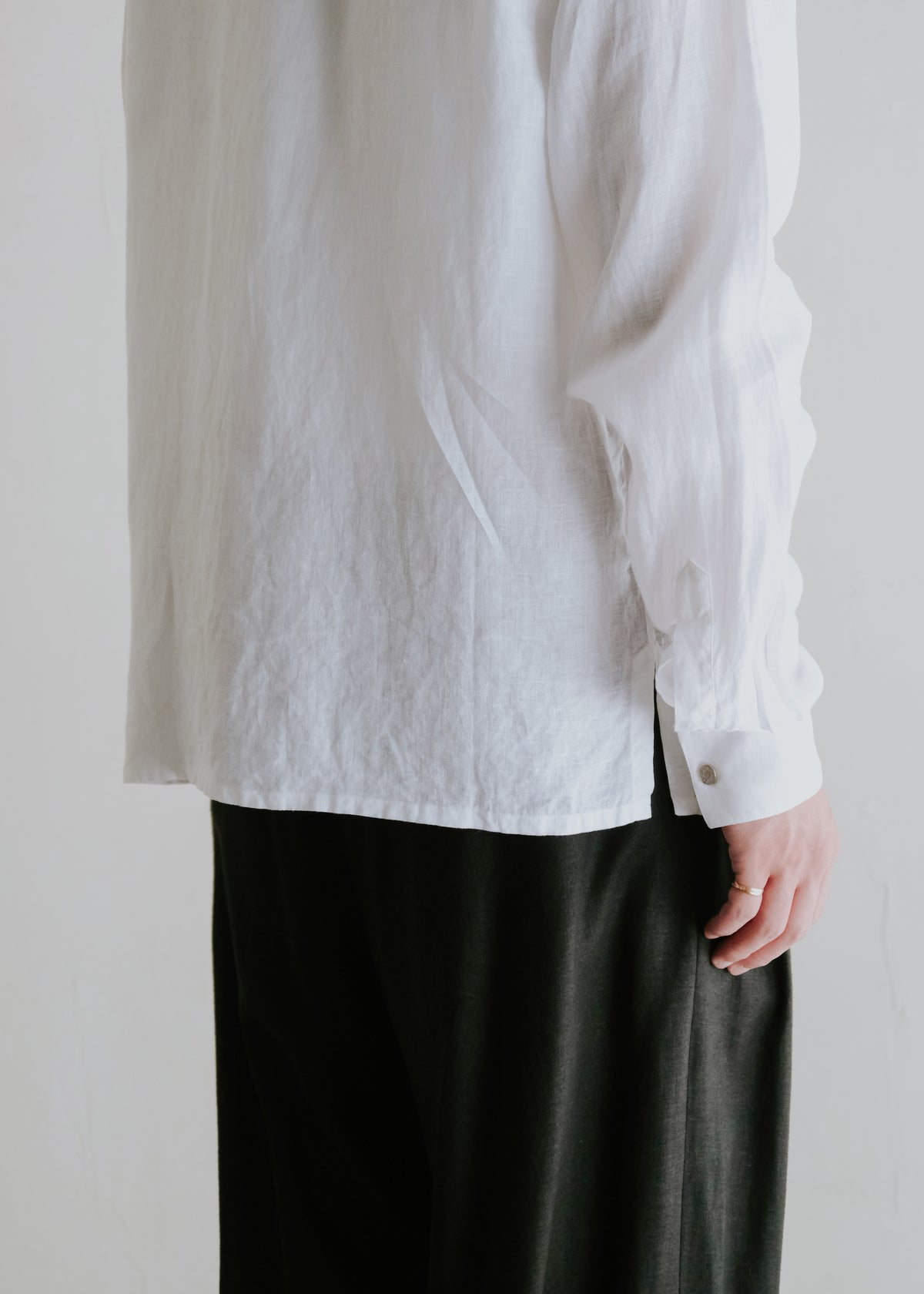 90-00's HERMÈS zip up linen shirt jacket