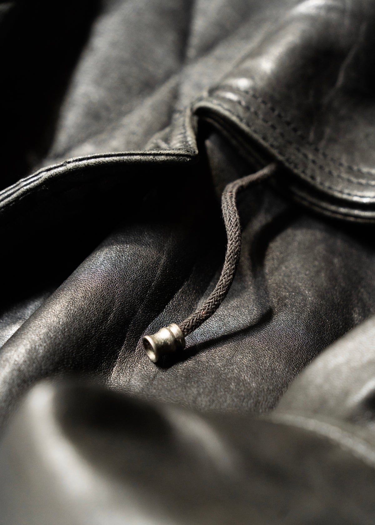 80-90's RUFFO fly front hooded leather blouson