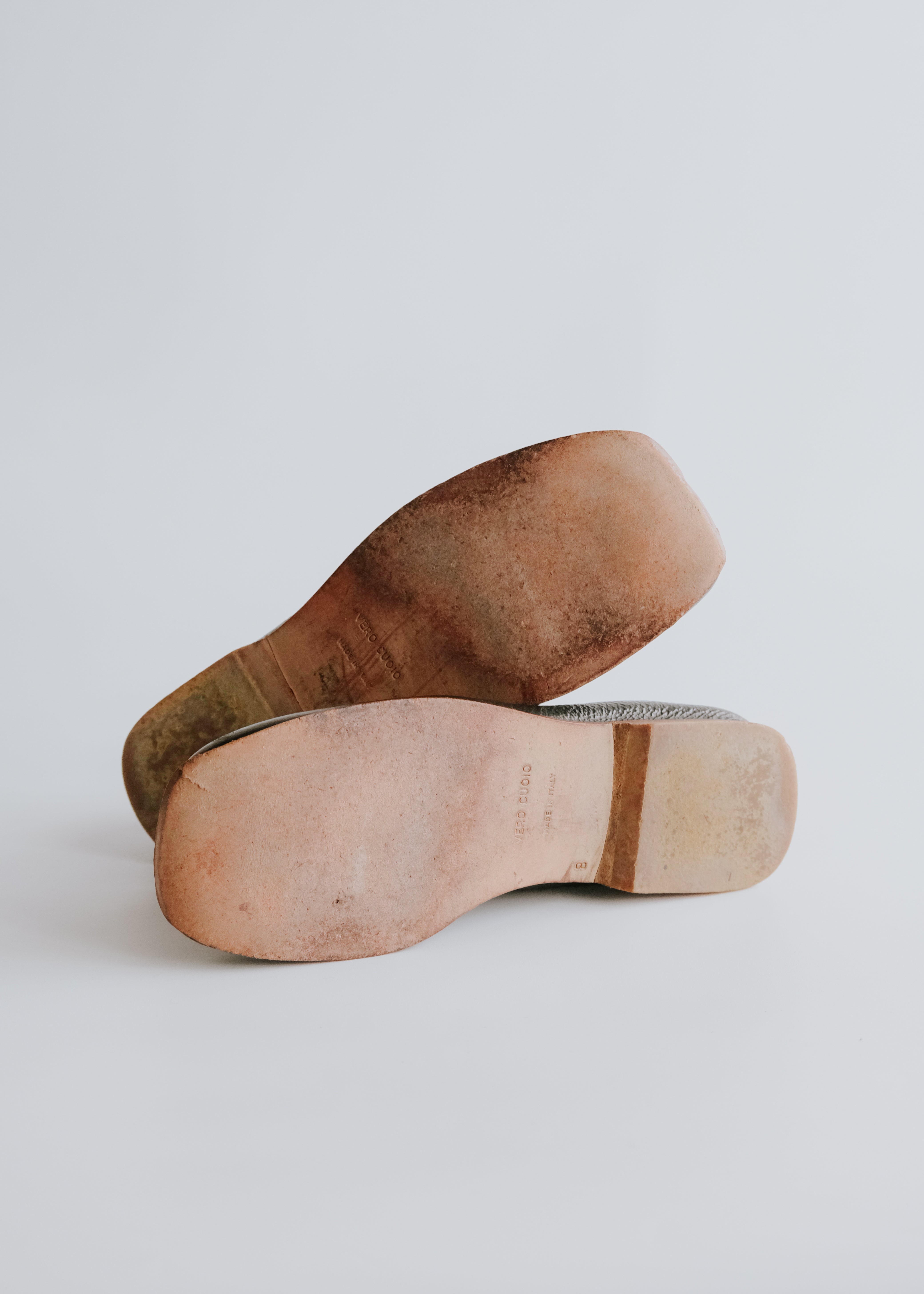 90’s MIU MIU square toe slip-on leather shoes