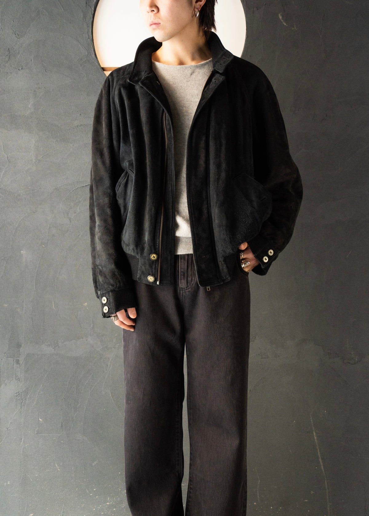 90-00’s Salvatore Ferragamo suede leather valstar jacket