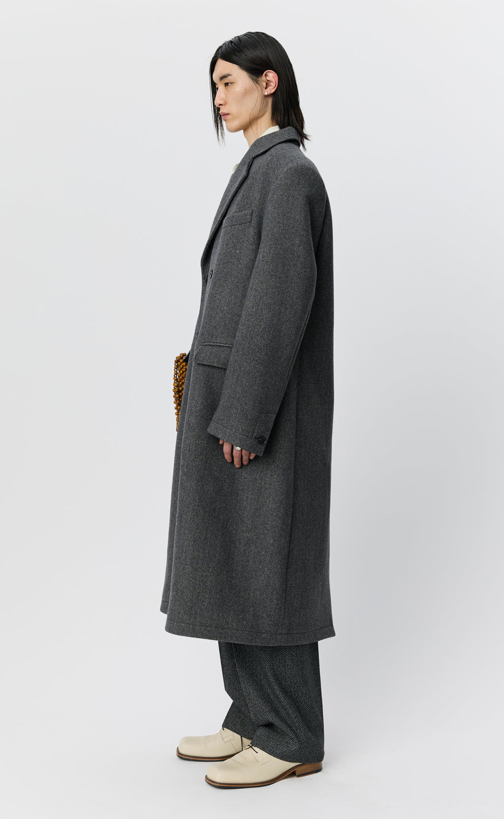 mfpen 26AW Conference Coat / Grey Herringbone