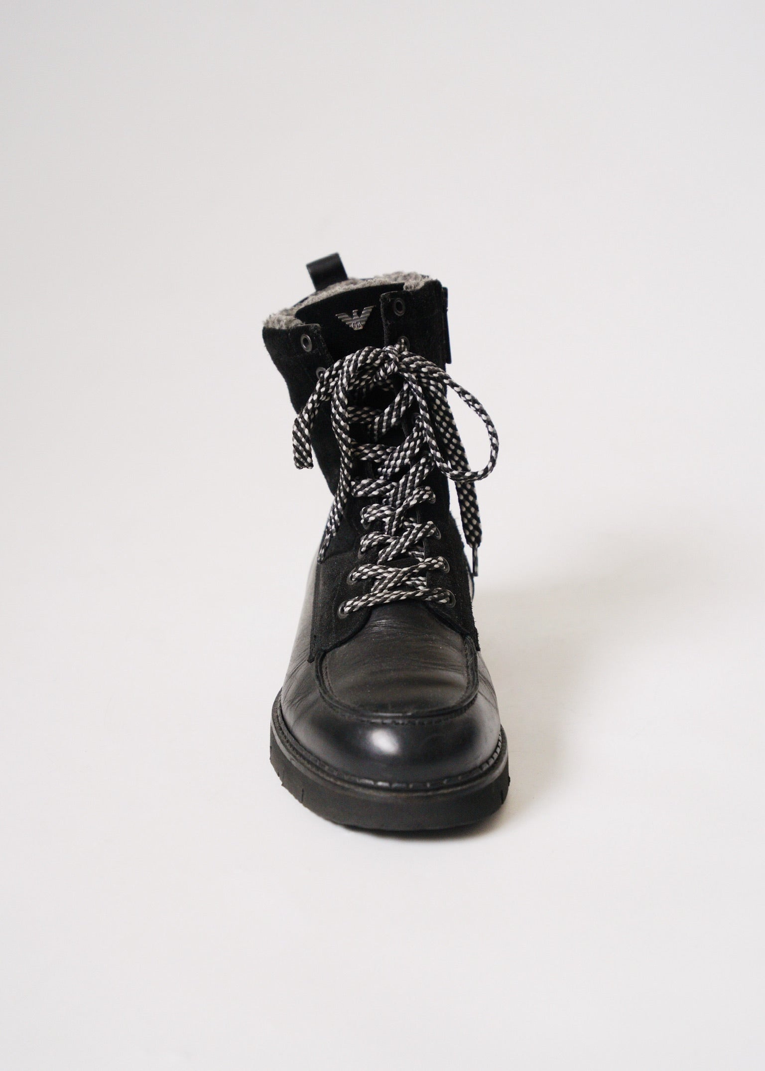 00’s ARMANI JEANS side zip switching leather boots