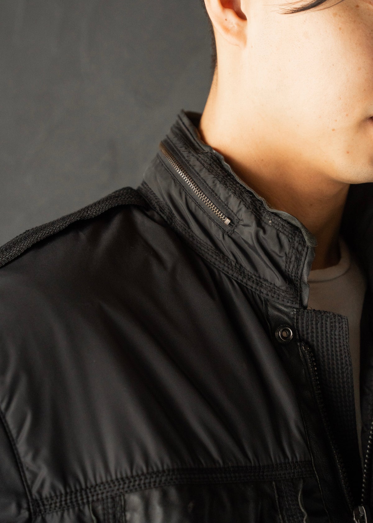 00’s EMPORIO ARMANI double zip up multi pocket nylon jacket