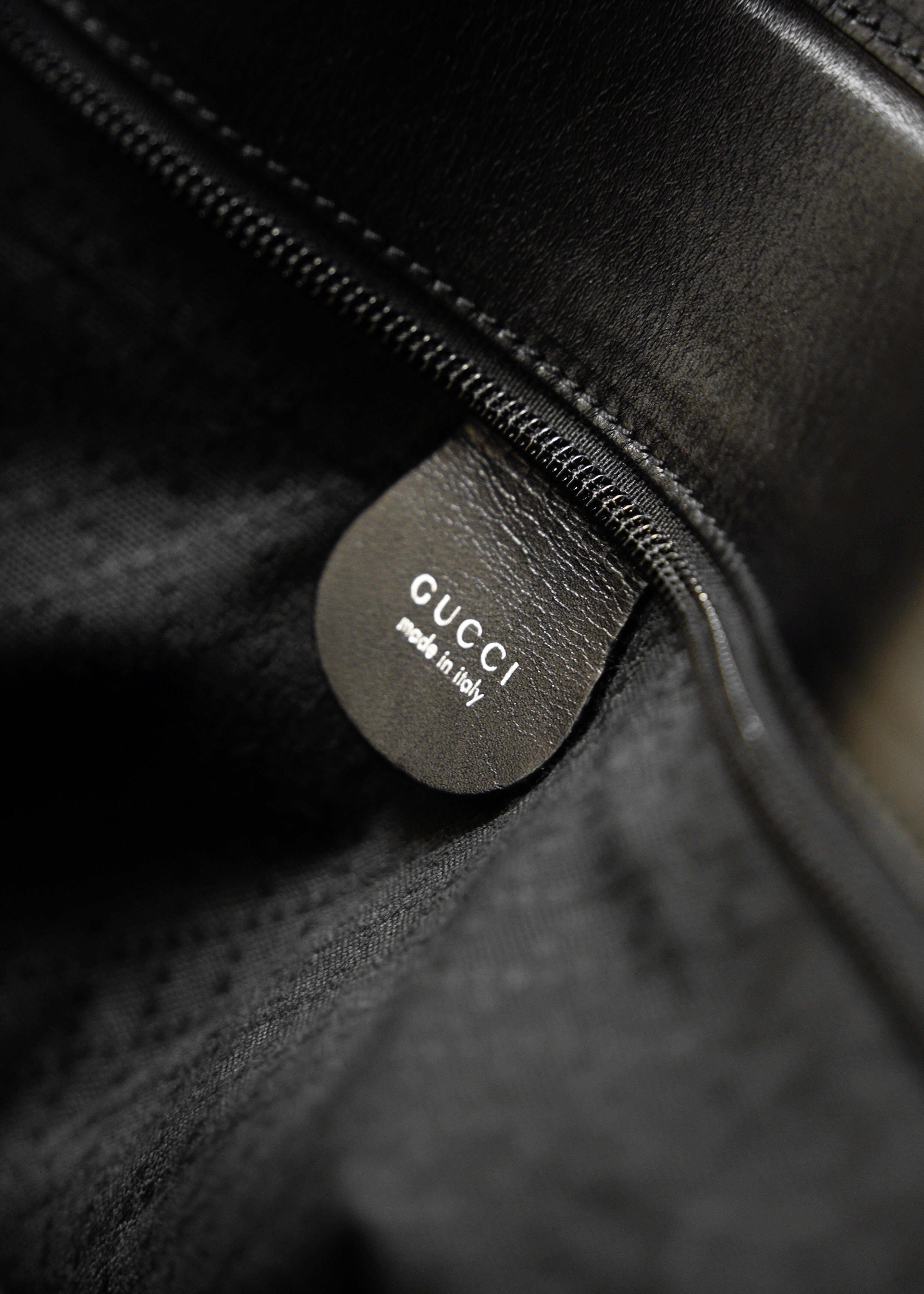 90-00’s GUCCI leather handle nylon boston bag