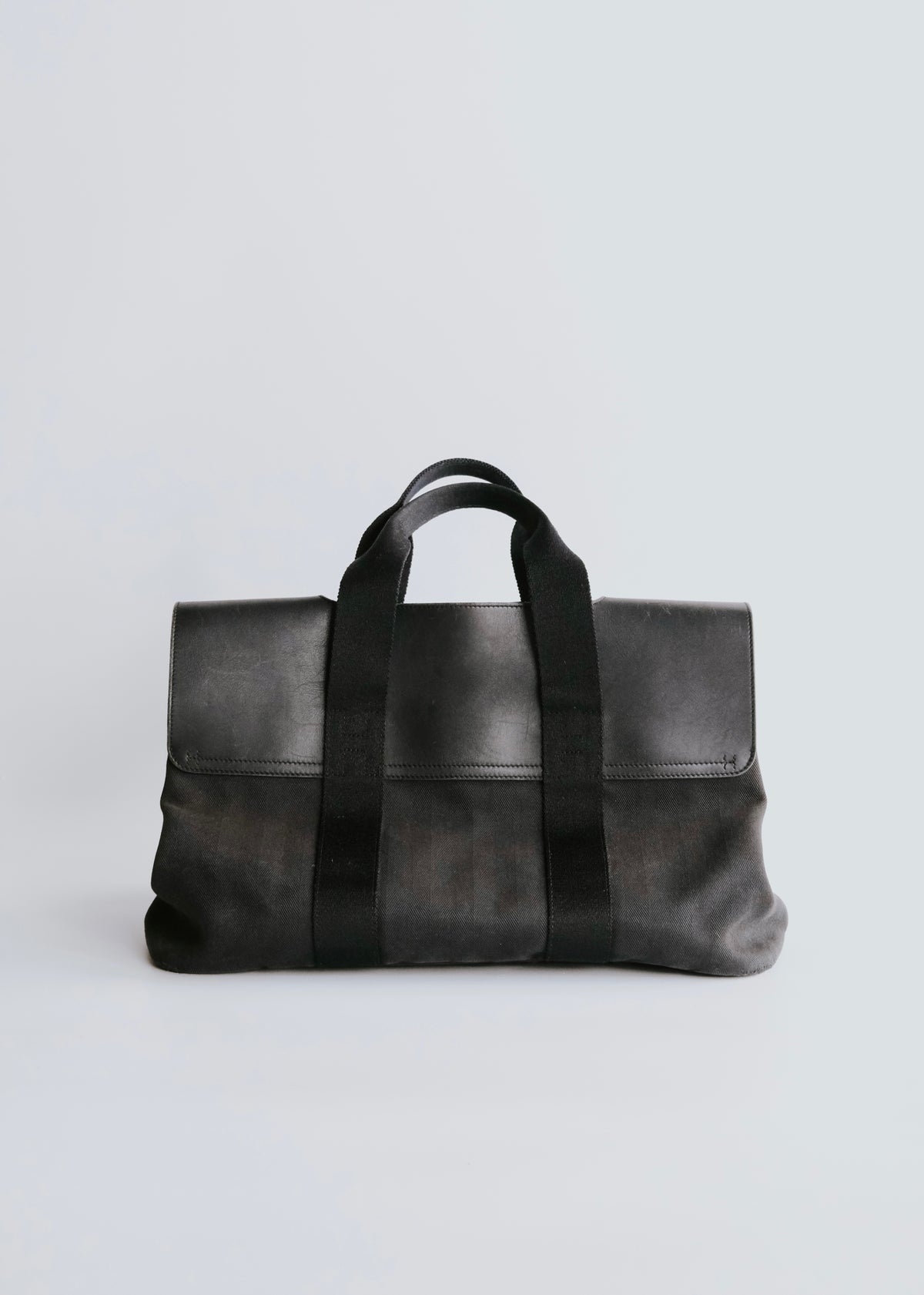 HERMÈS valparaiso MM leather flap canvas hand bag