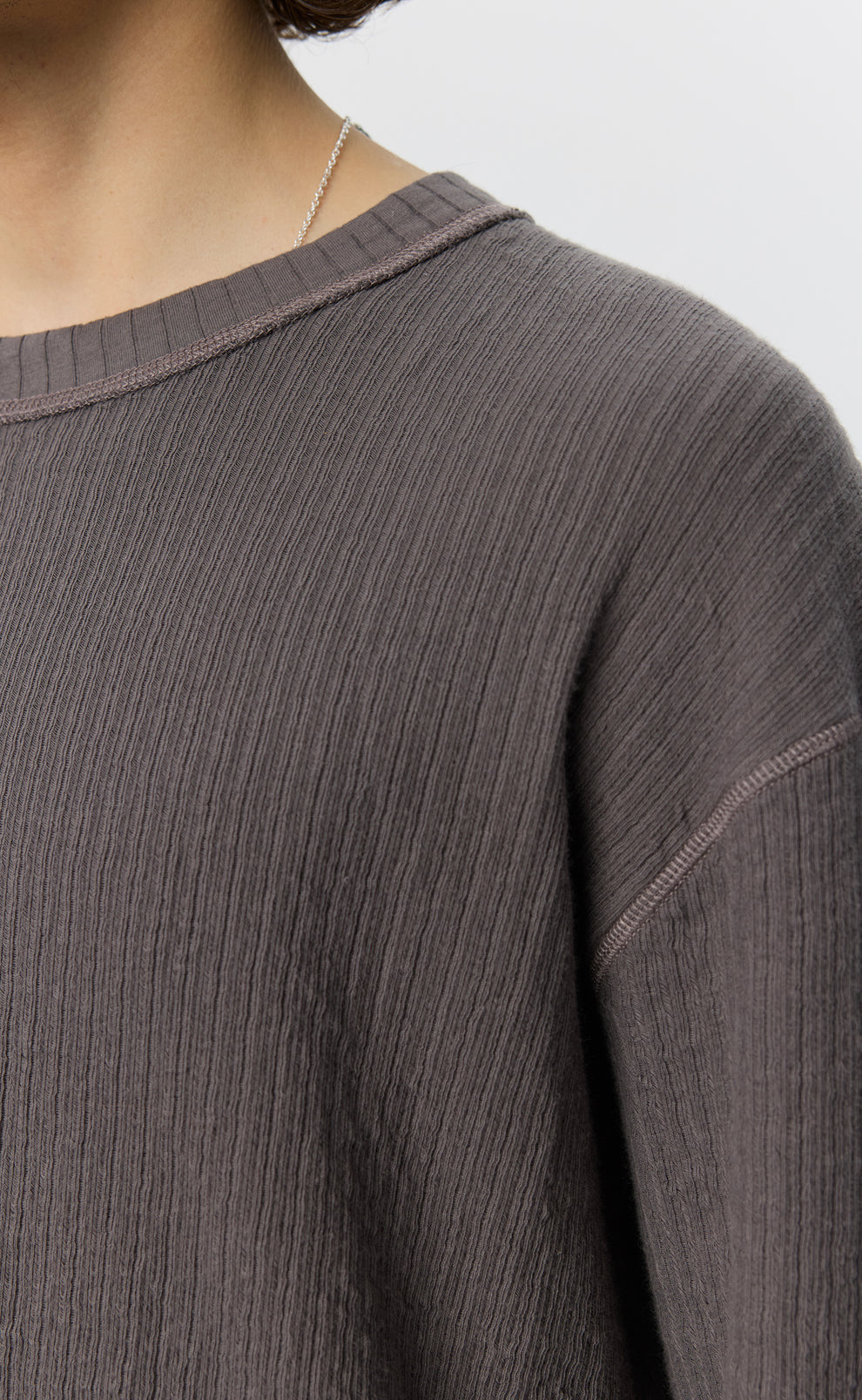 mfpen 26AW Reverse Rib Sweater / Murkey Grey