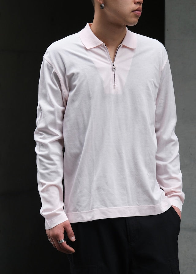 00's Salvatore Ferragamo half zip cotton knit polo