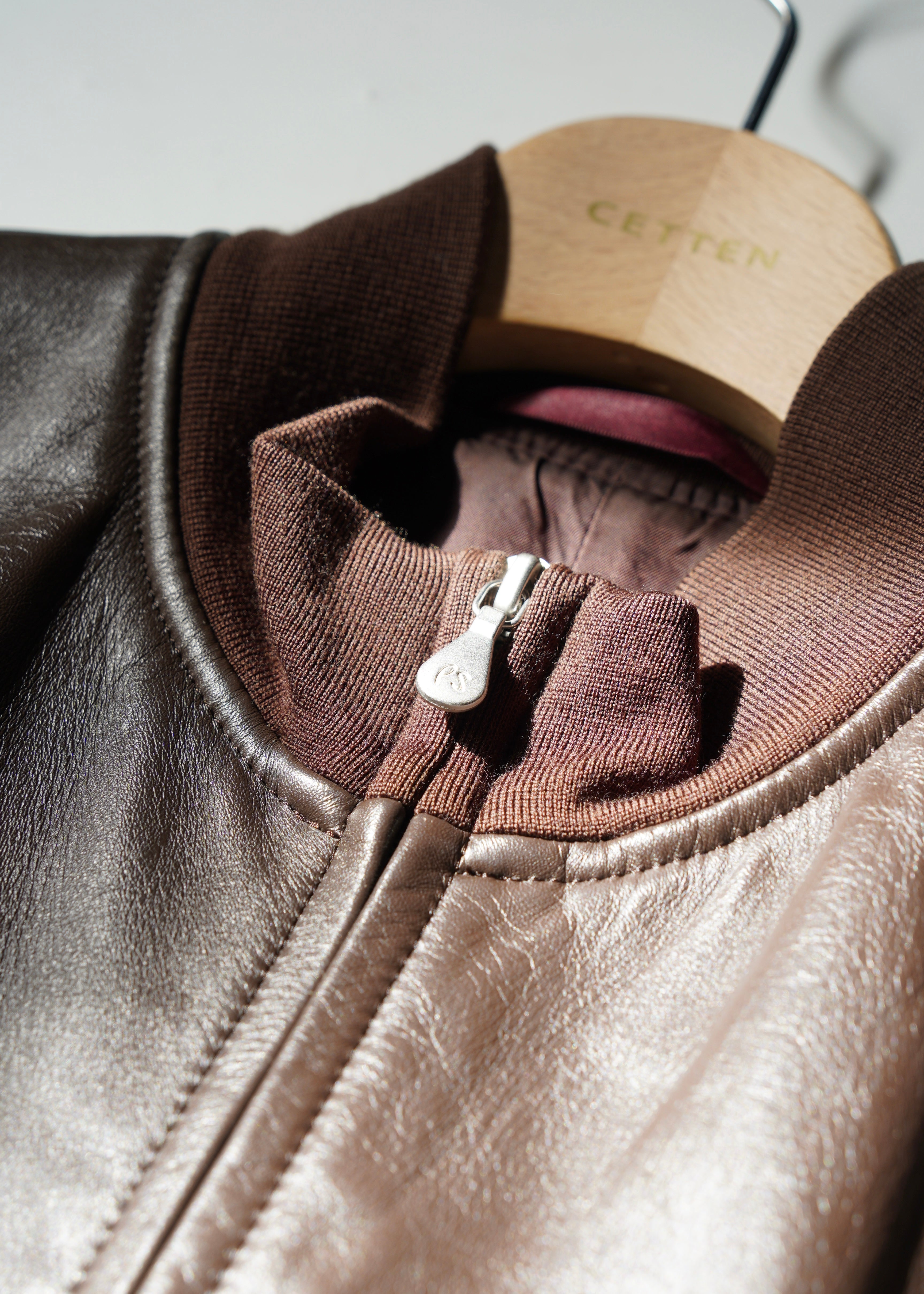 90's - Paul Smith cow leather knit jacket