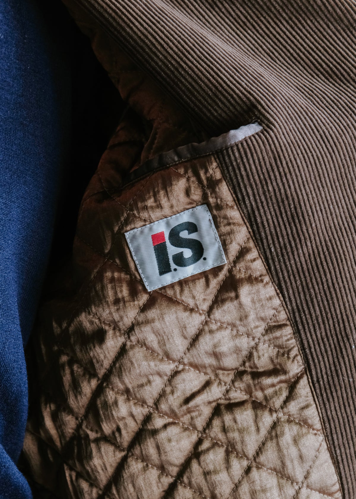 I.S. ISSEY MIYAKE SPORT 1988 leather-collar corduroy long jacket